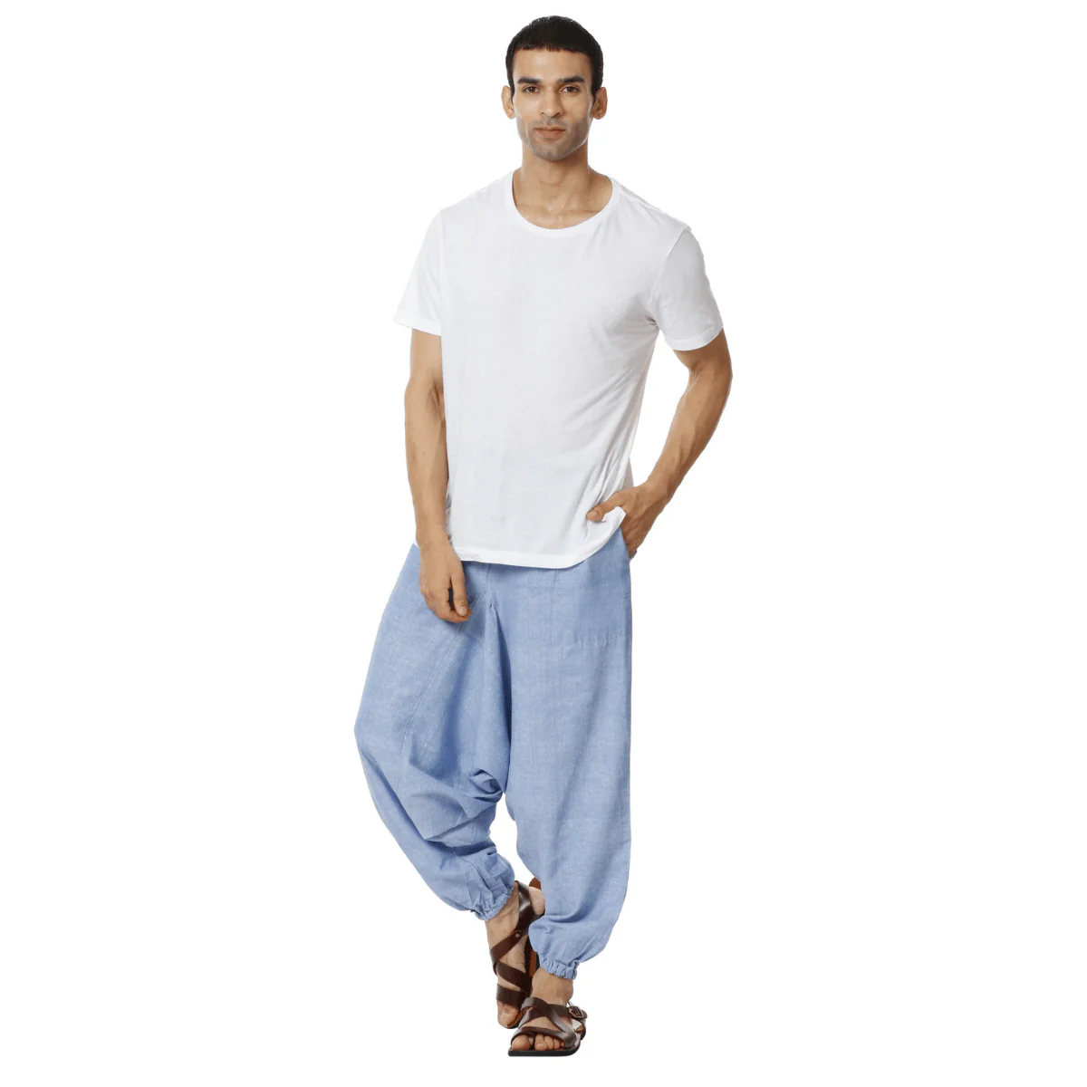 Men's Harem Pants | Lavender Blue | Fits Waist Size 28" to 36" - Image 4