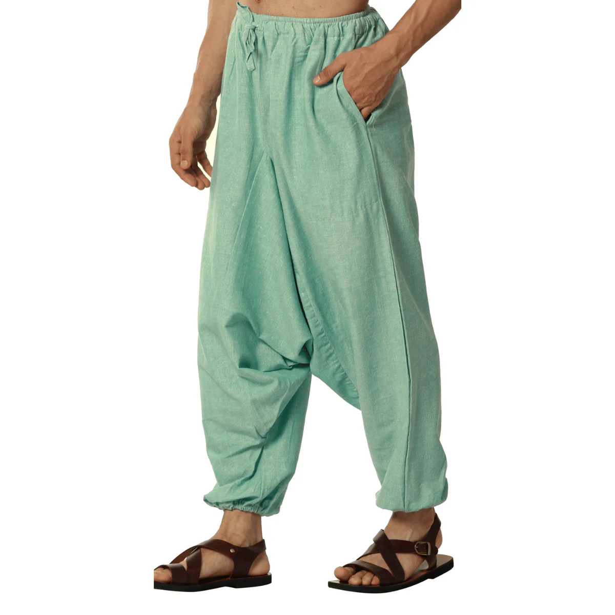 Men's Harem Pants | Sea Green | Fits Waist Size 28" to 36" - Image 7