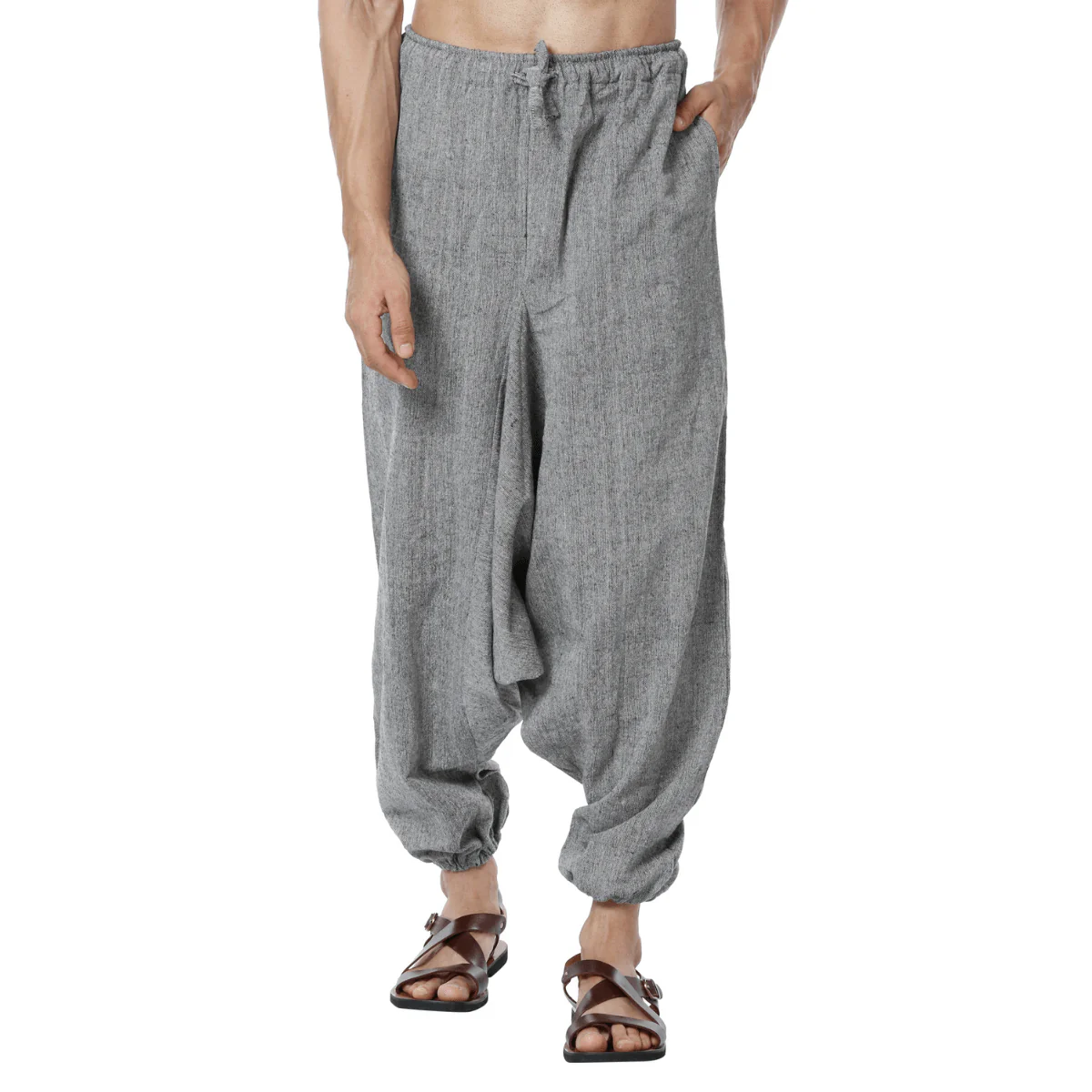 Men's Harem Pants | Grey | Fits Waist Size 28" to 36"