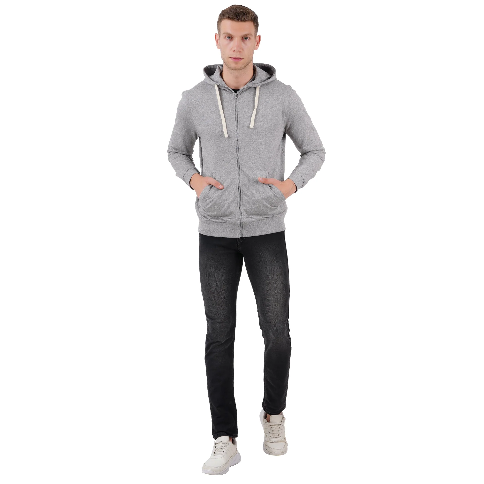 Men’s Grey Melange Zipper Hoodie | Comfortable Layer - Image 5