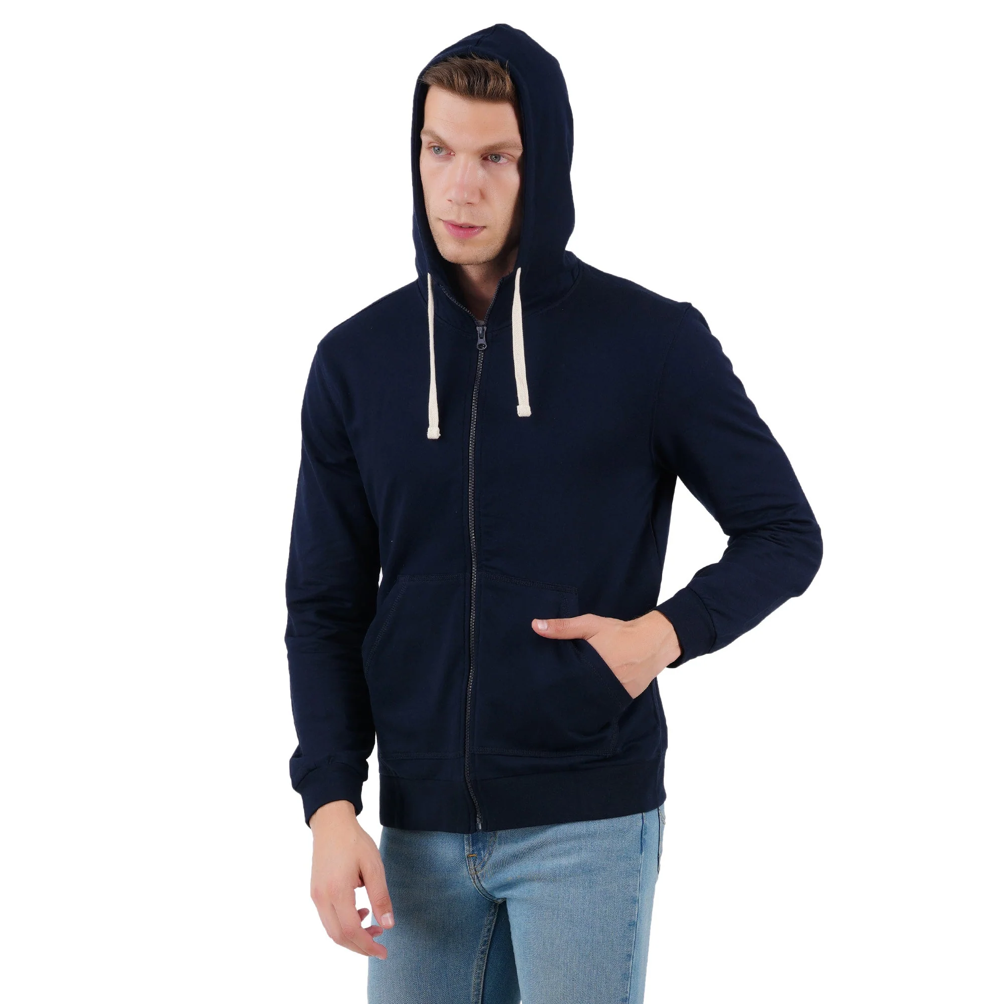 Men’s Navy Zipper Hoodie | Comfortable Everyday Layer - Image 3