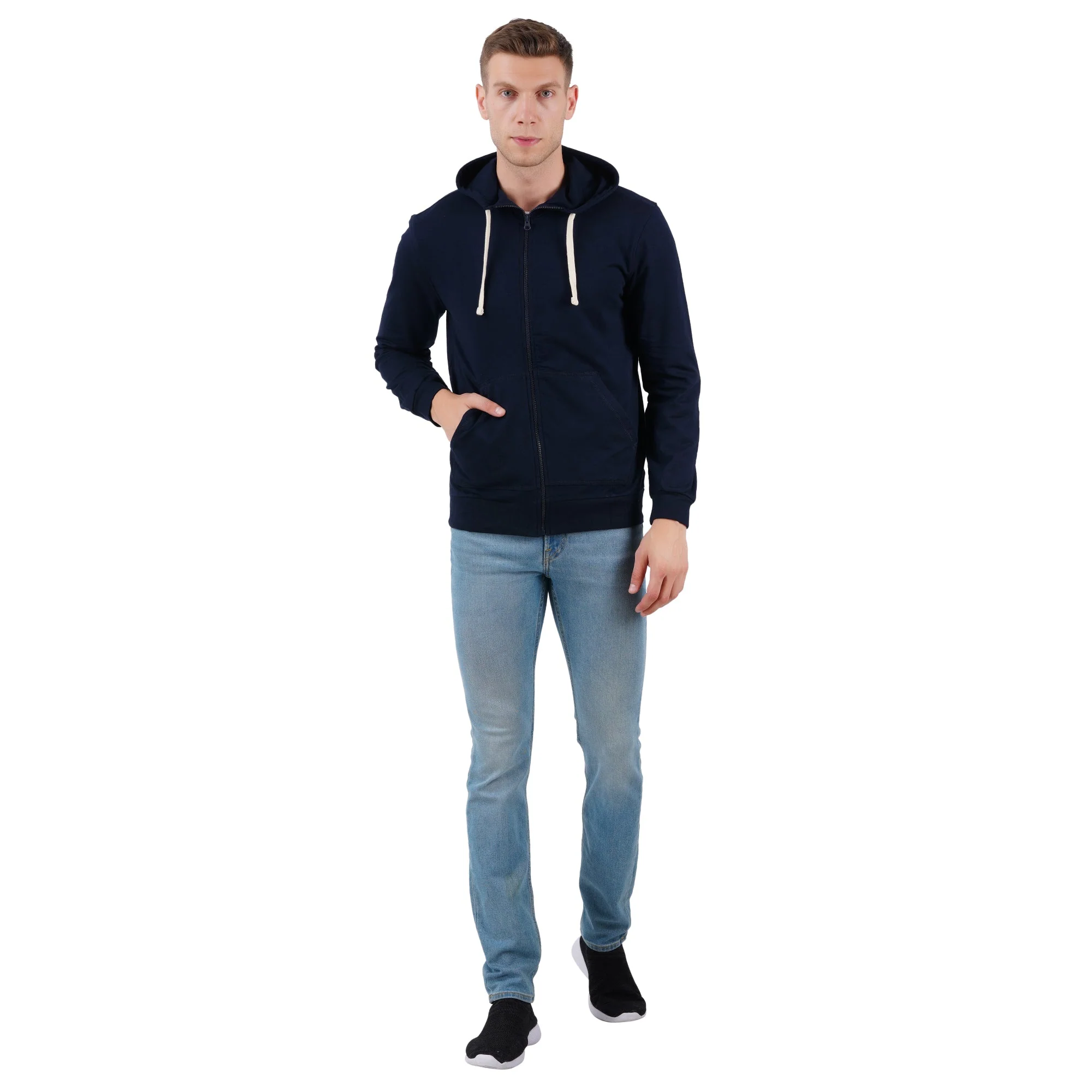 Men’s Navy Zipper Hoodie | Comfortable Everyday Layer - Image 4