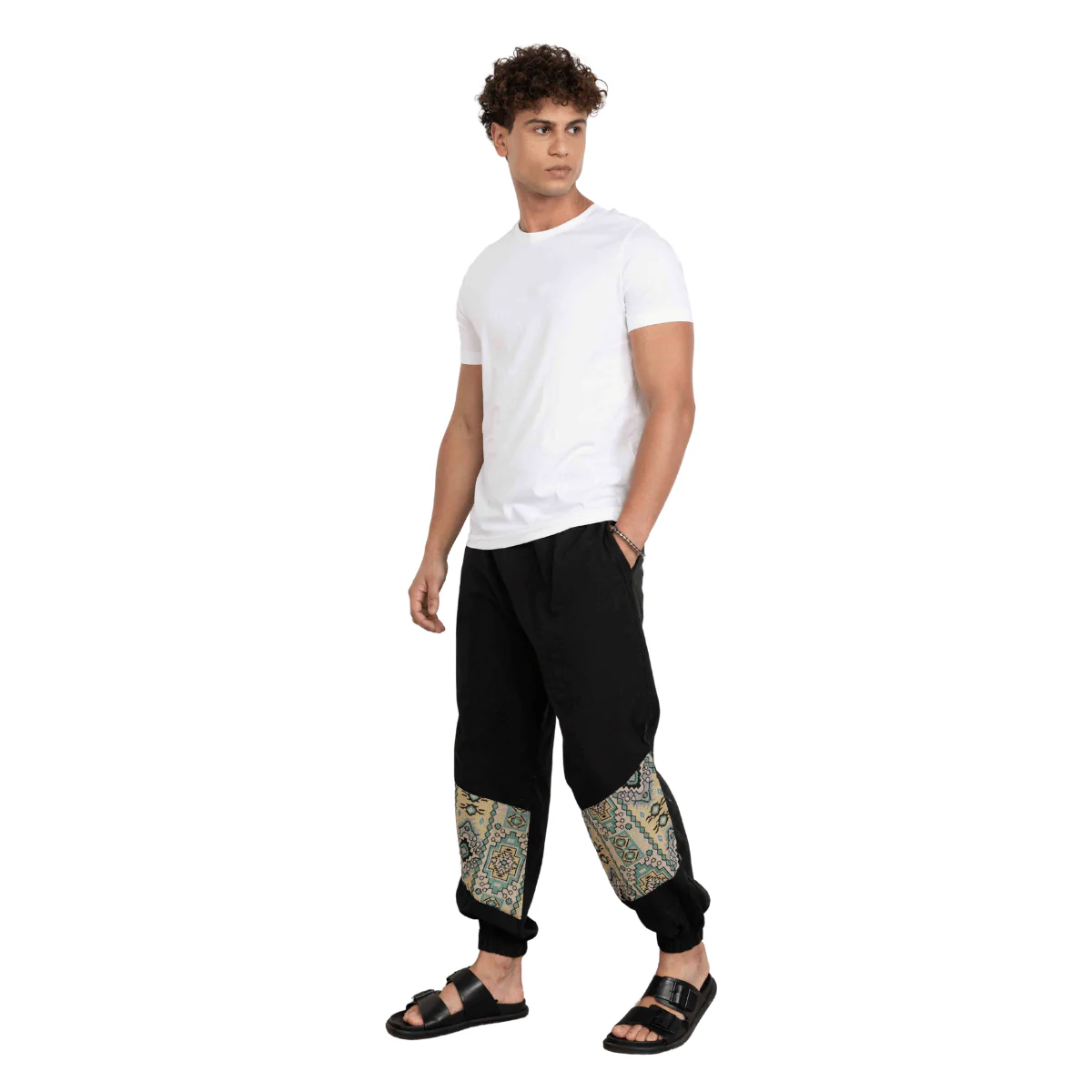 Men's Joggers | Black Patterned Patch | Fits Waist Sizes 30" to 38" - Image 12