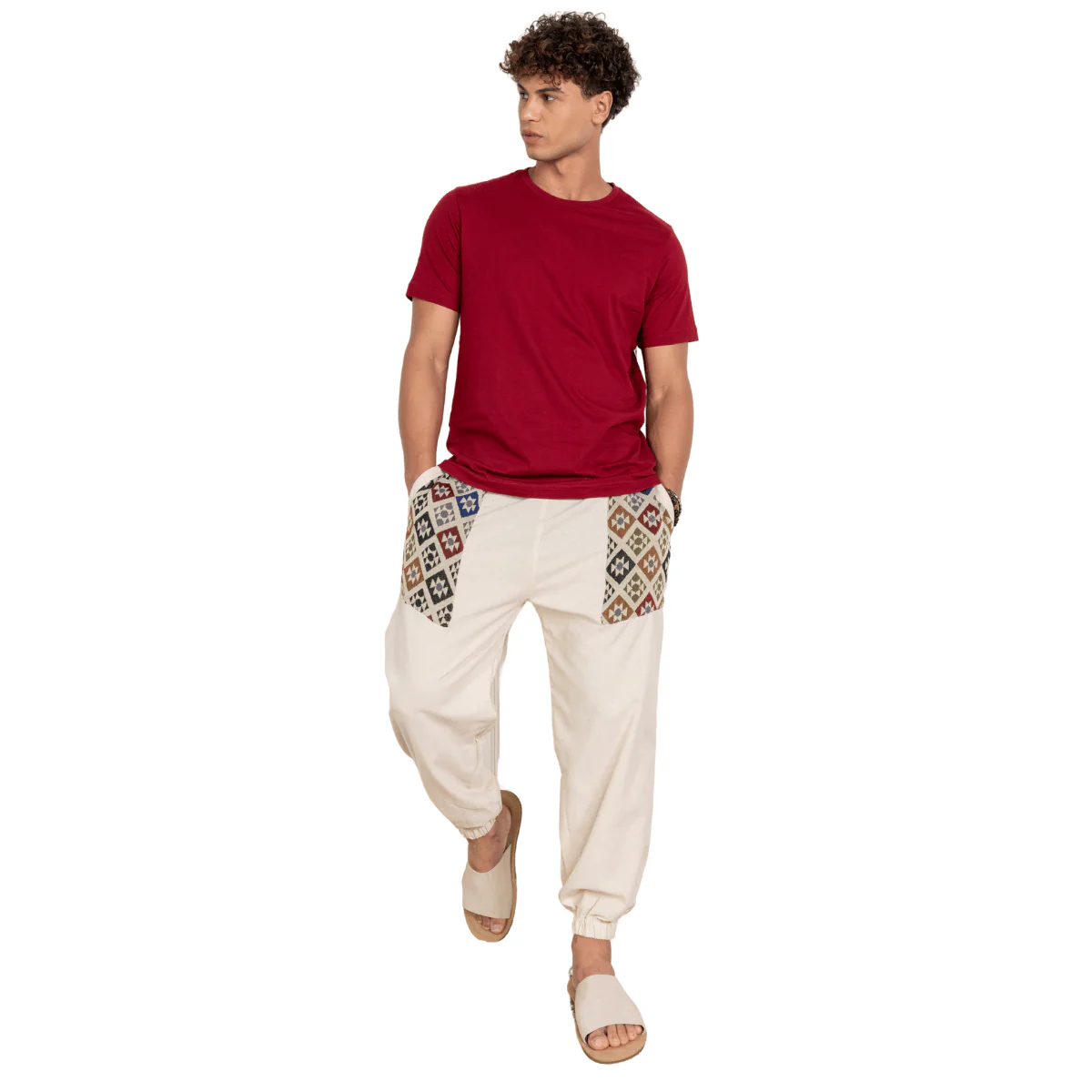 Men's Joggers | Cream Pocket Patch | Fits Waist Sizes 30” to 38” - Image 13