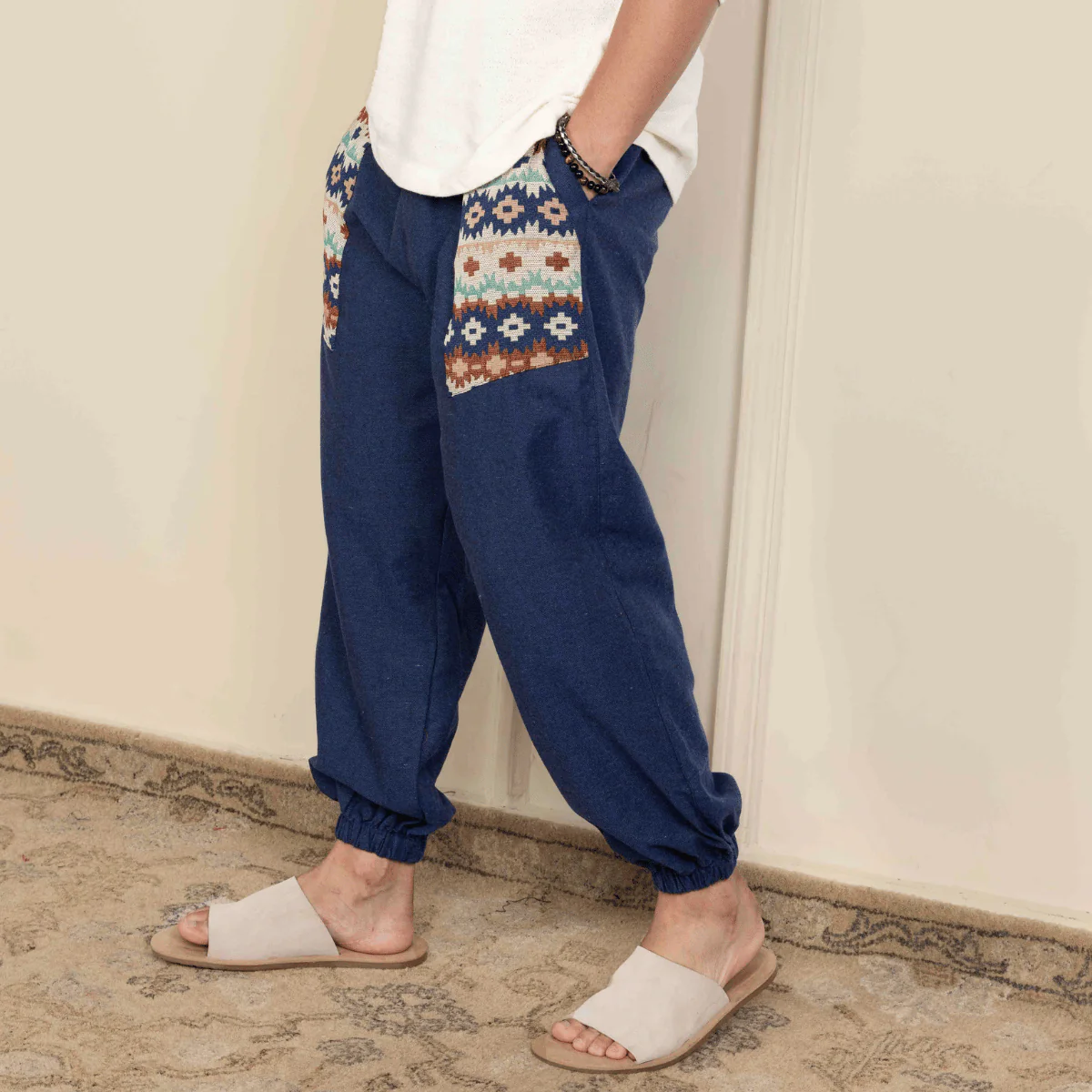 Men's Joggers | Dark Blue Pocket Patch | Fits Waist Sizes 30” to 38” - Image 13