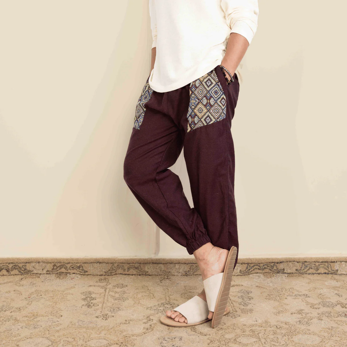 Men's Joggers | Maroon Pocket Patch | Fits Waist Sizes 30” to 38” - Image 5