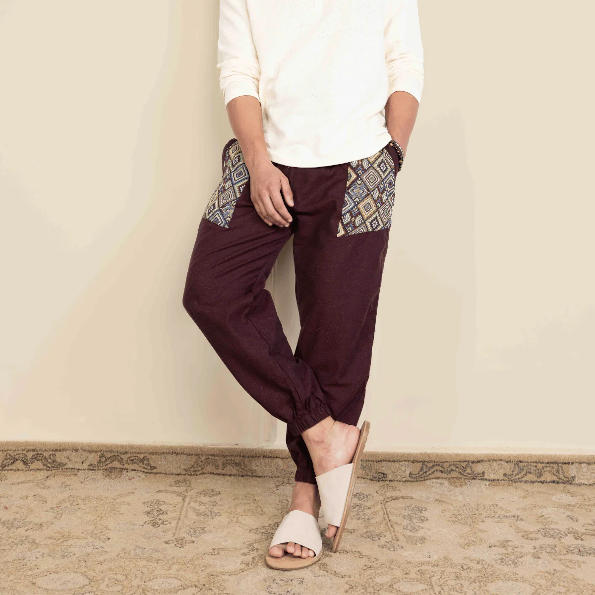 Men's Joggers | Maroon Pocket Patch | Fits Waist Sizes 30” to 38” - Image 9