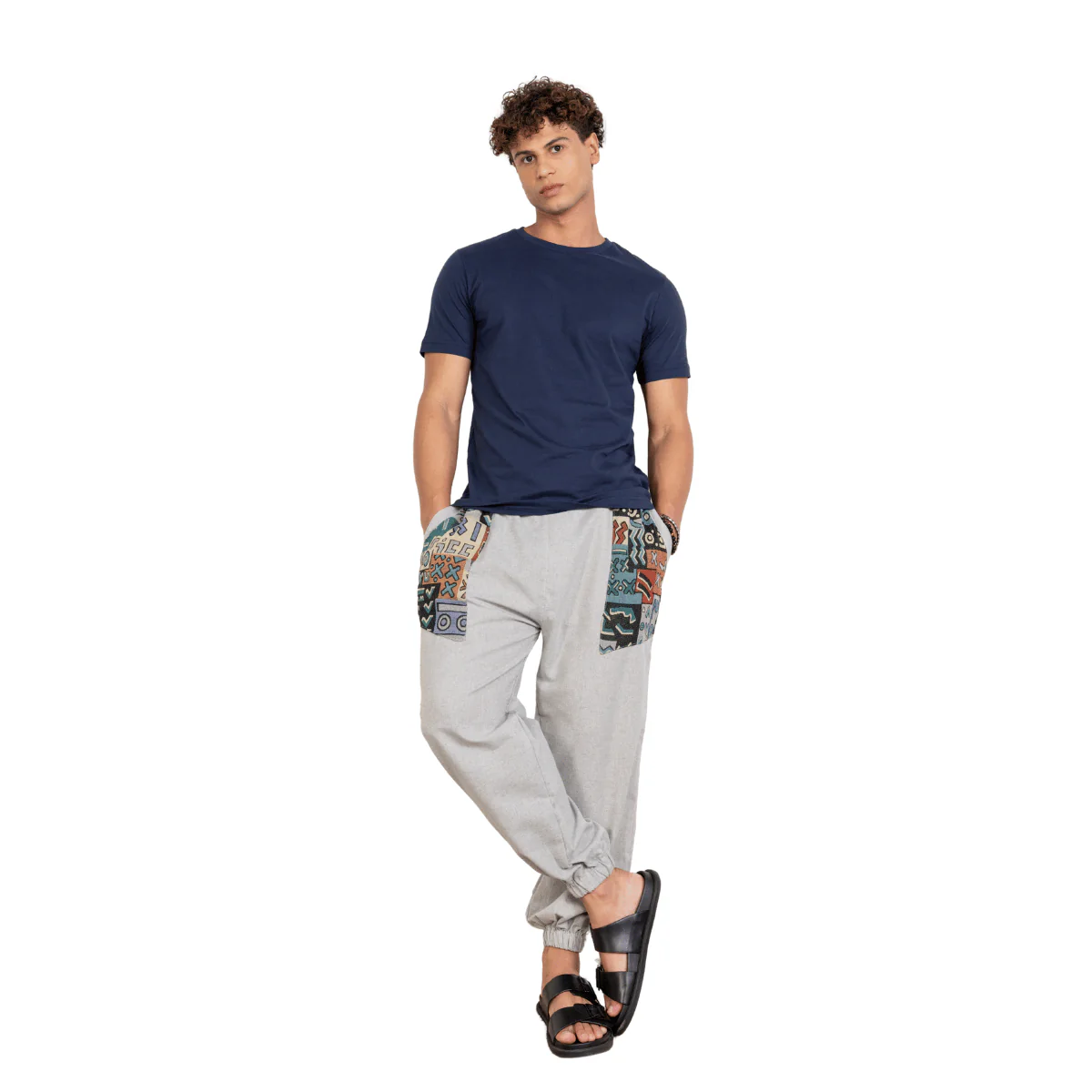 Men's Joggers | Melange Grey Pocket Patch | Fits Waist Sizes 30” to 38 - Image 14