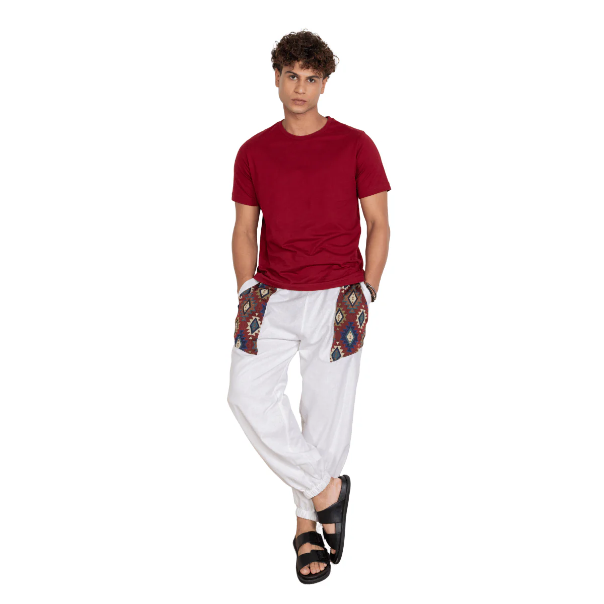 Men's Joggers | White Patterned Patch | Fits Waist Sizes 30" to 38" - Image 7