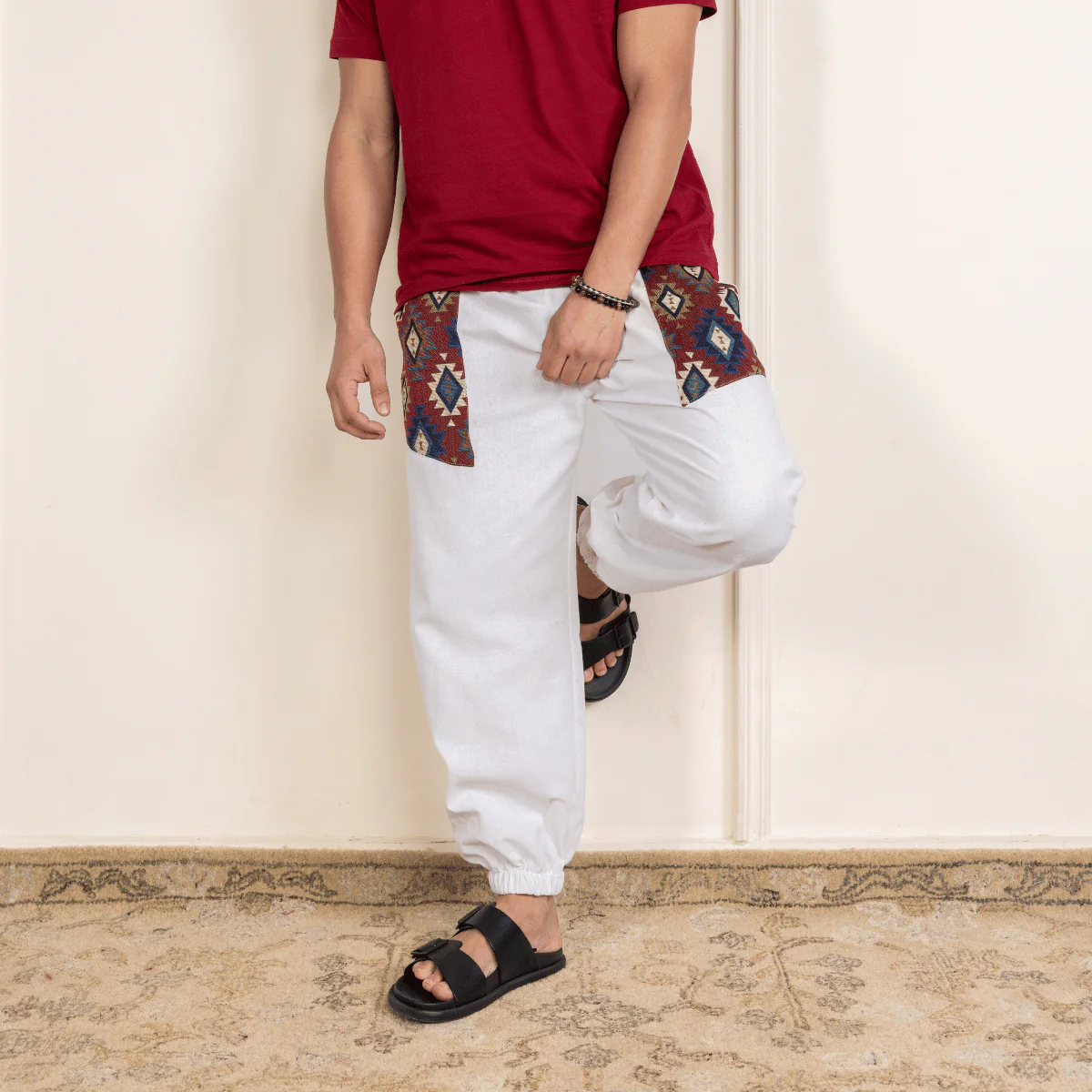 Men's Joggers | White Pocket Patch | Fits Waist Sizes 30” to 38” - Image 13
