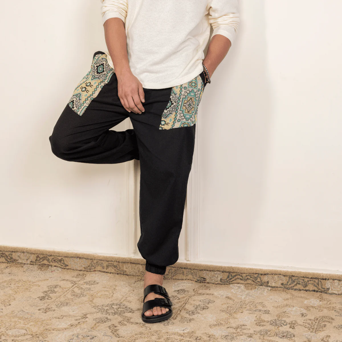 Men's Joggers | Black Pocket Patch | Fits Waist Sizes 30” to 38” - Image 13