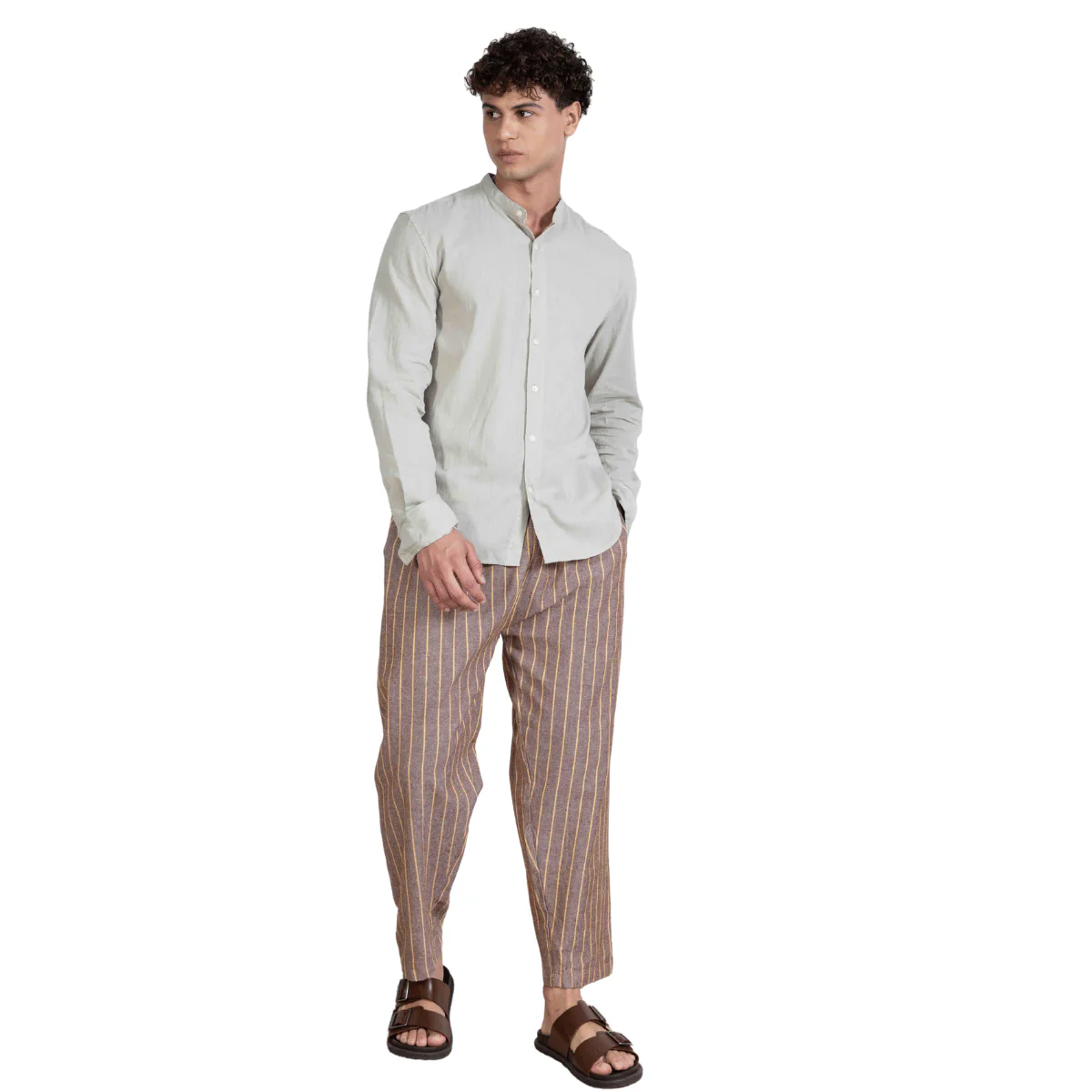 Men's Lounge Pants | Brown Stripes | Fits Waist Size 28" to 36" - Image 7