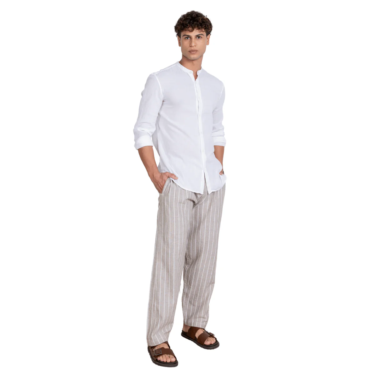 Men's Lounge Pant | Grey Stripes | Fits Waist Size 28" to 36" - Image 5