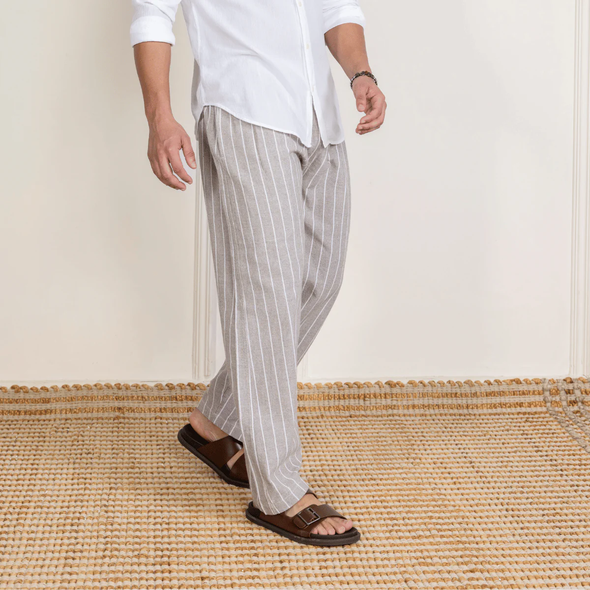 Men's Lounge Pant | Grey Stripes | Fits Waist Size 28" to 36" - Image 7
