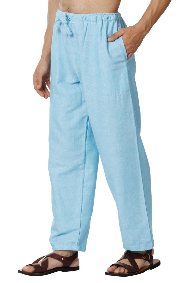 Men's Lounge Pants | Sky Blue | Fits Waist Size 28" to 36" - Image 4