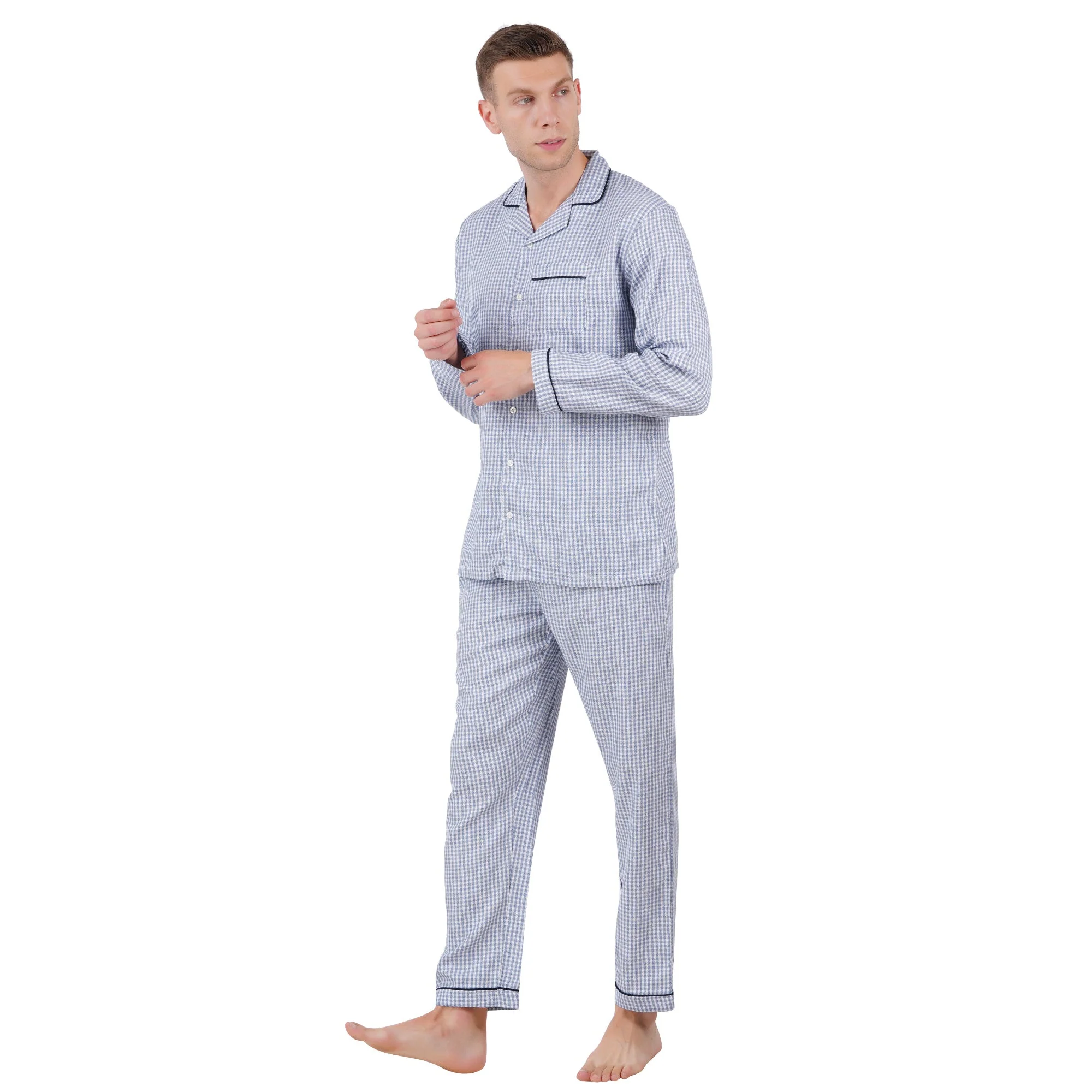 Men’s Nightwear Blue Checks | Comfortable Sleepwear - Image 3