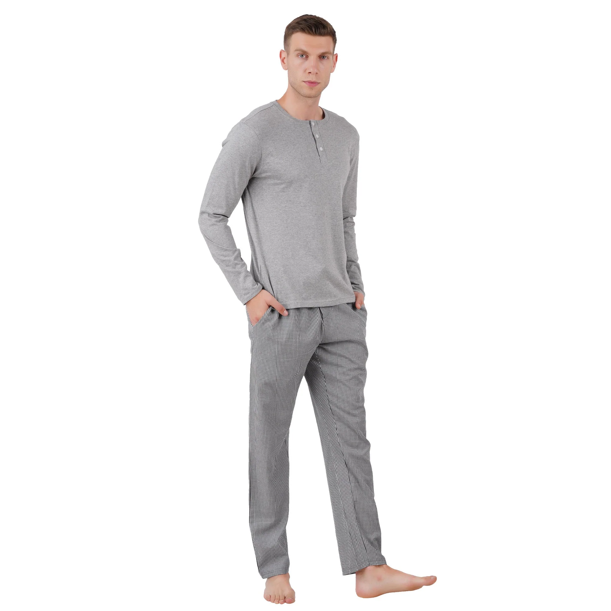 Men’s Nightwear Grey Melange Loungewear Pants - Image 3