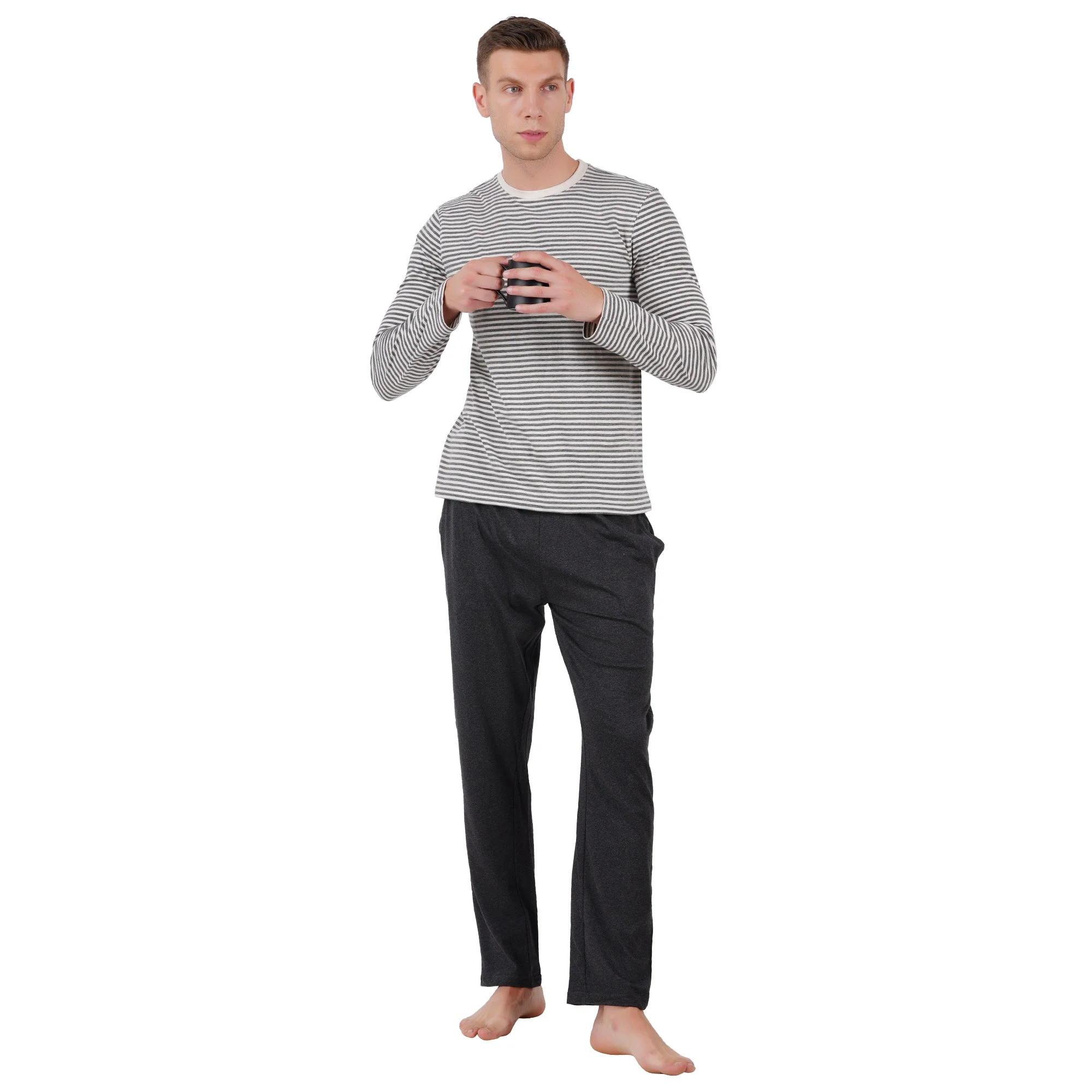 Men’s Grey Melange Nightwear Set | Comfortable Cotton Sleepwear - Image 4
