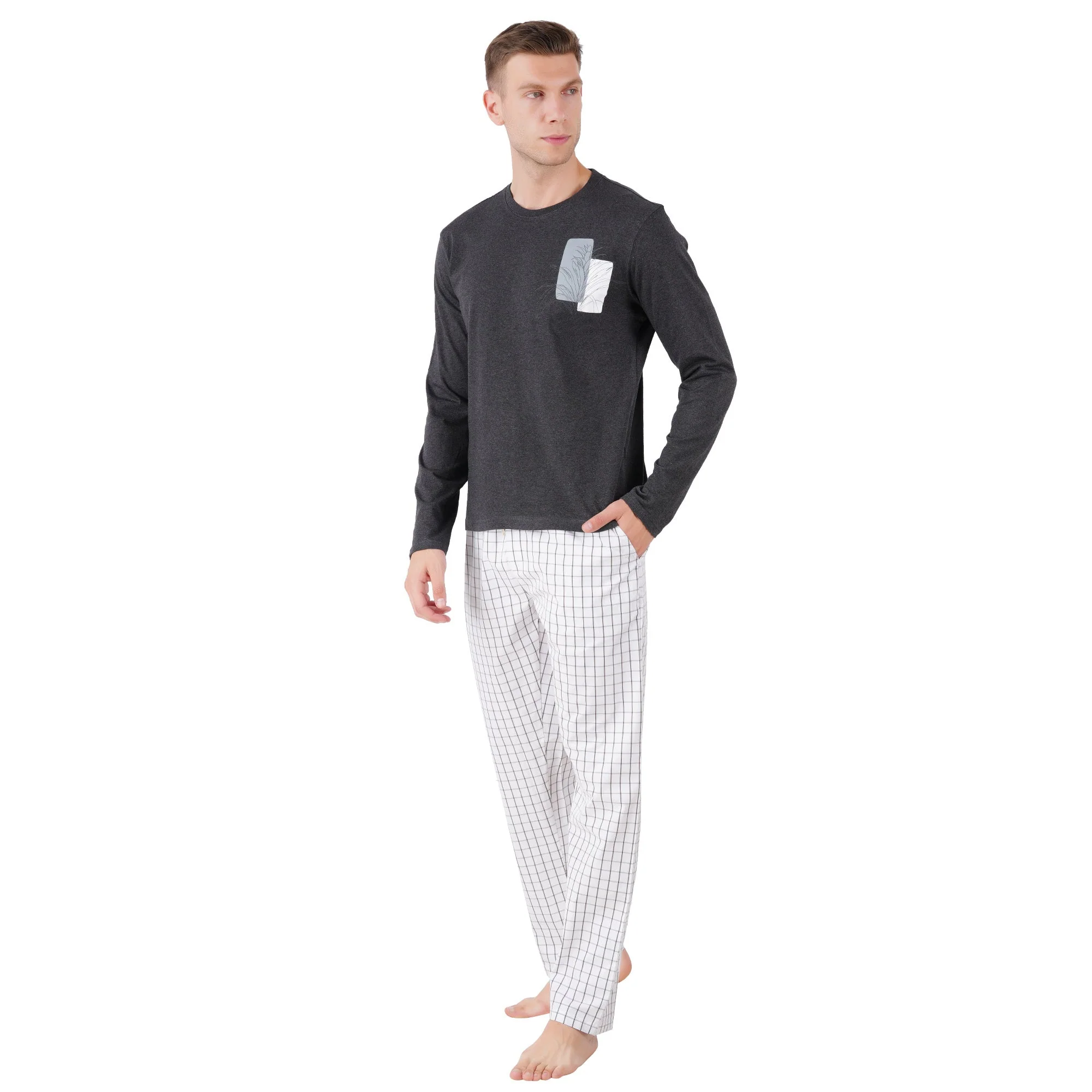 Men’s Nightwear Grey Melange | Comfortable Everyday Sleepwear - Image 4