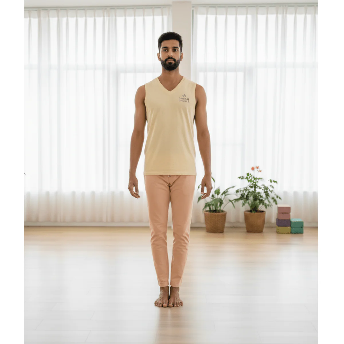 Men's Organic Cotton V-Neck Herbal-Infused Knitted Vest