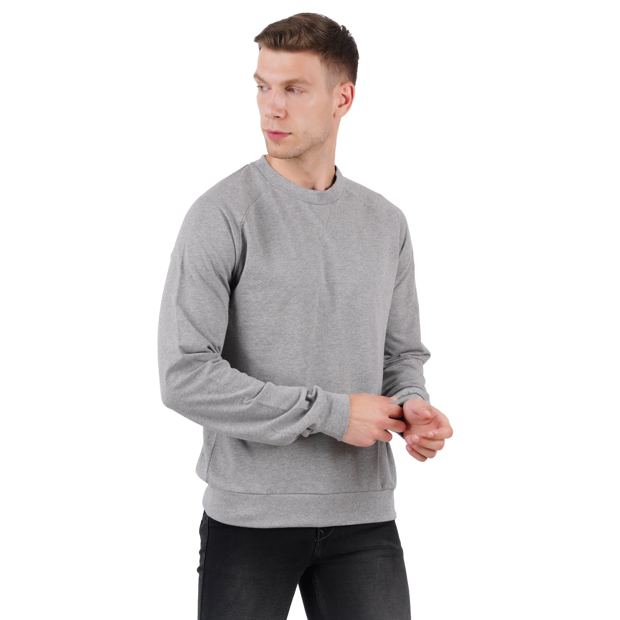 Men’s Grey Melange Pullover Sweatshirt | Everyday Comfort - Image 3