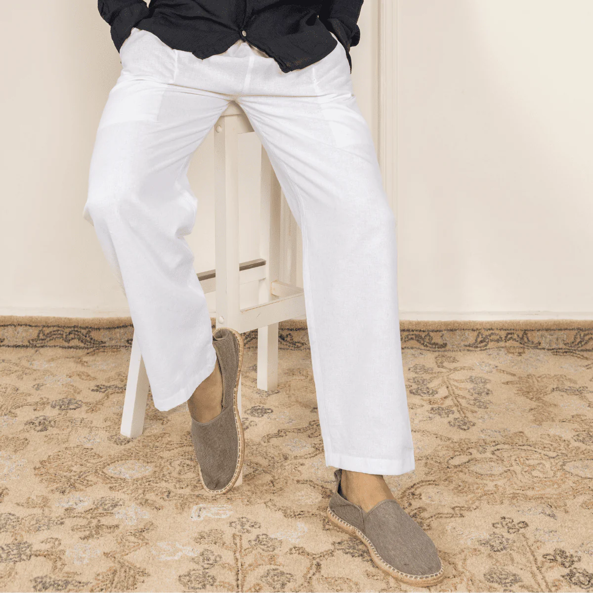 Men's Pyjama Pack of 2 | White & Black | Fits Waist Sizes 28" to 36" - Image 2
