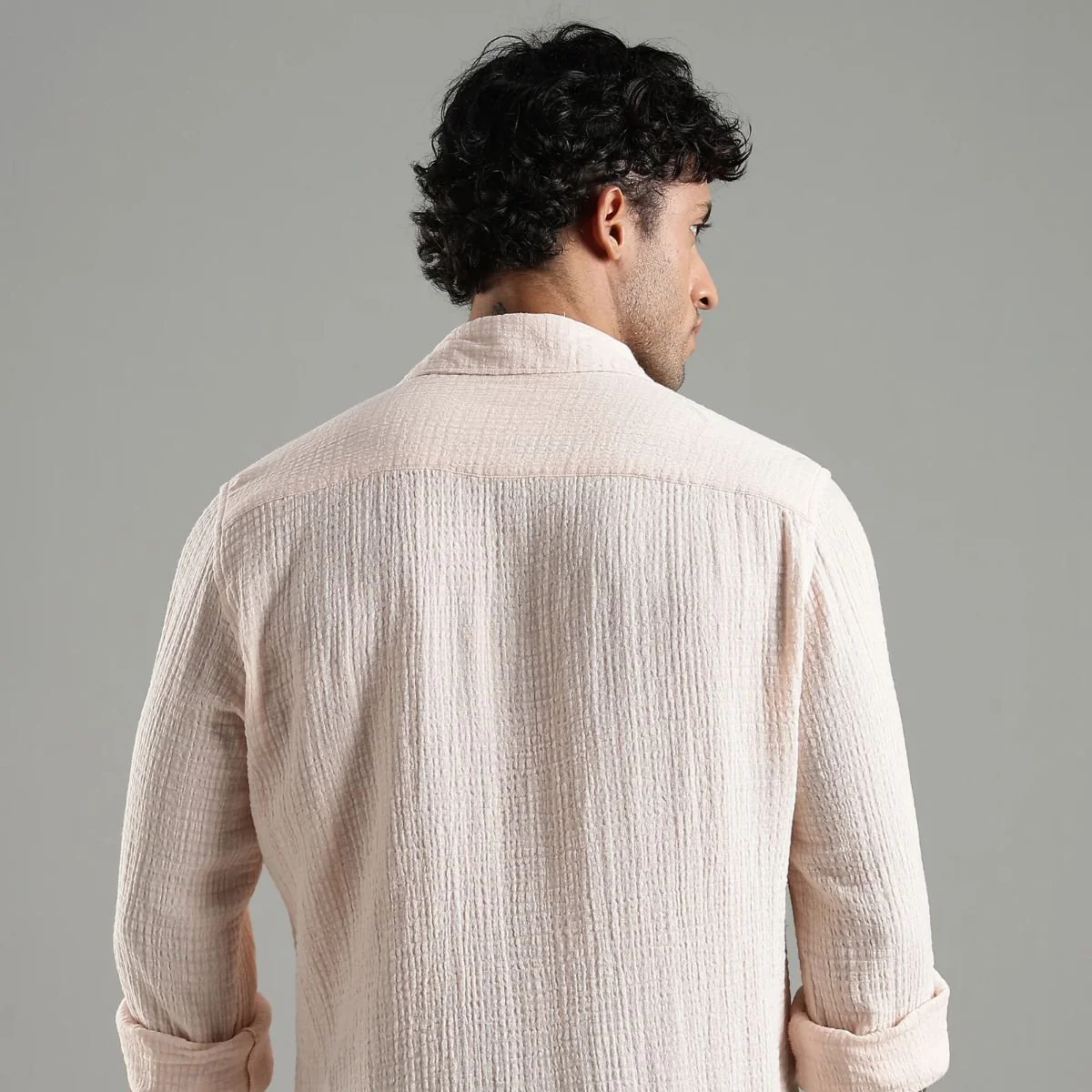 Sol Gauge Cotton Shirt – Sleek Minimal Texture - Image 3
