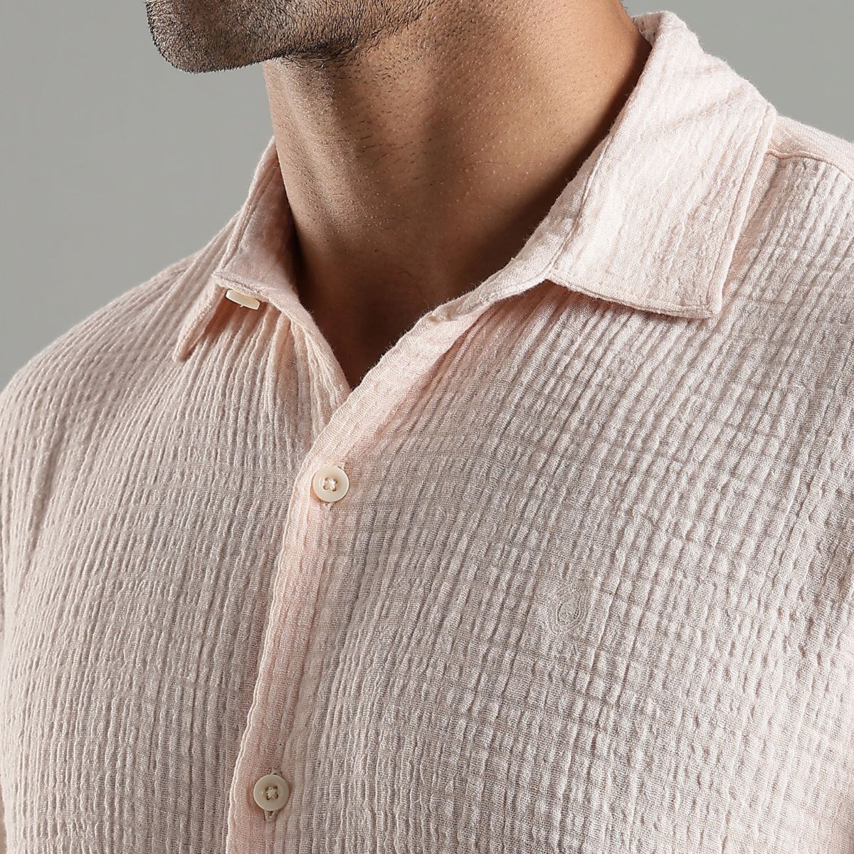 Sol Gauge Cotton Shirt – Sleek Minimal Texture - Image 4