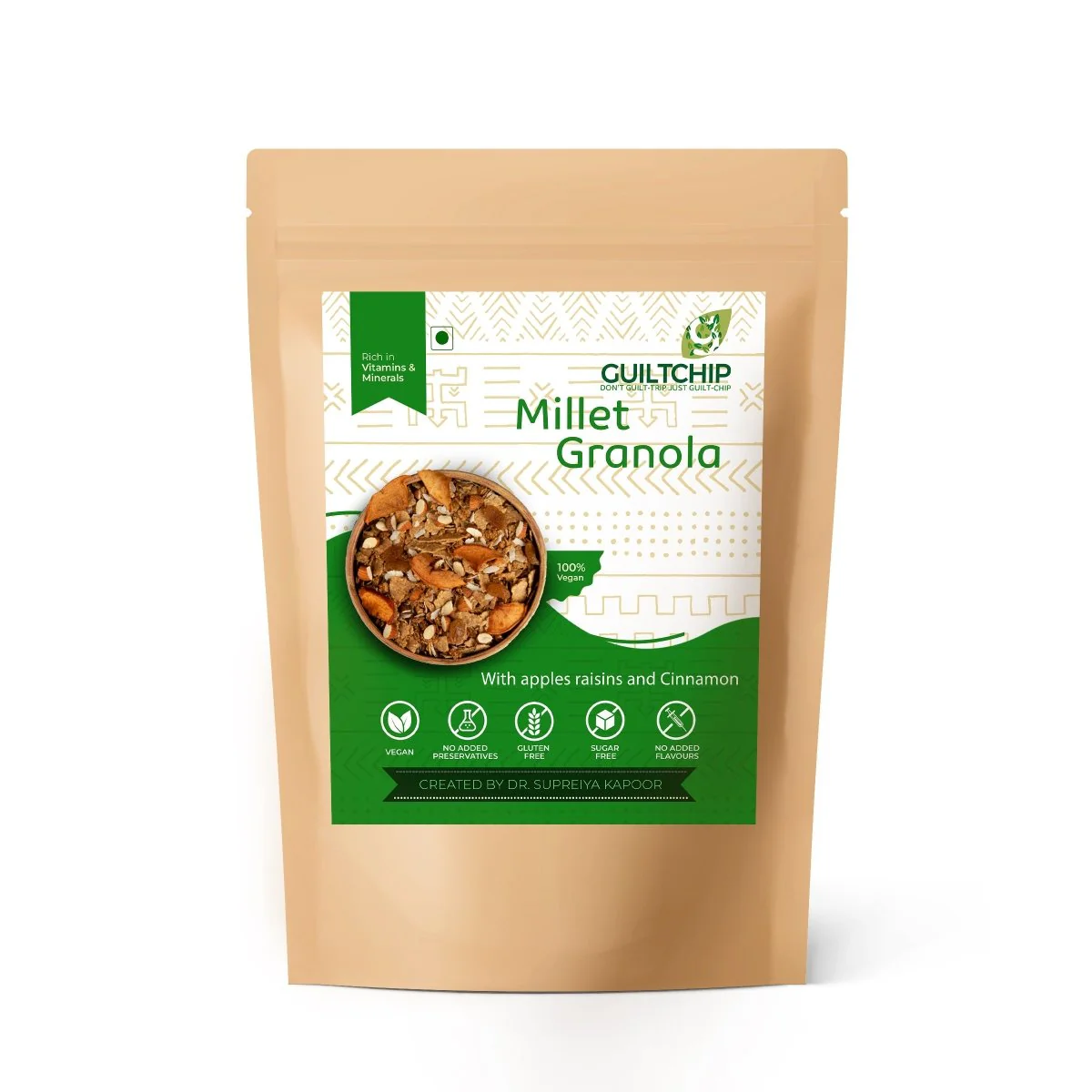 Millet Granola with Sundried Apples, Raisins & Almonds - 380 g