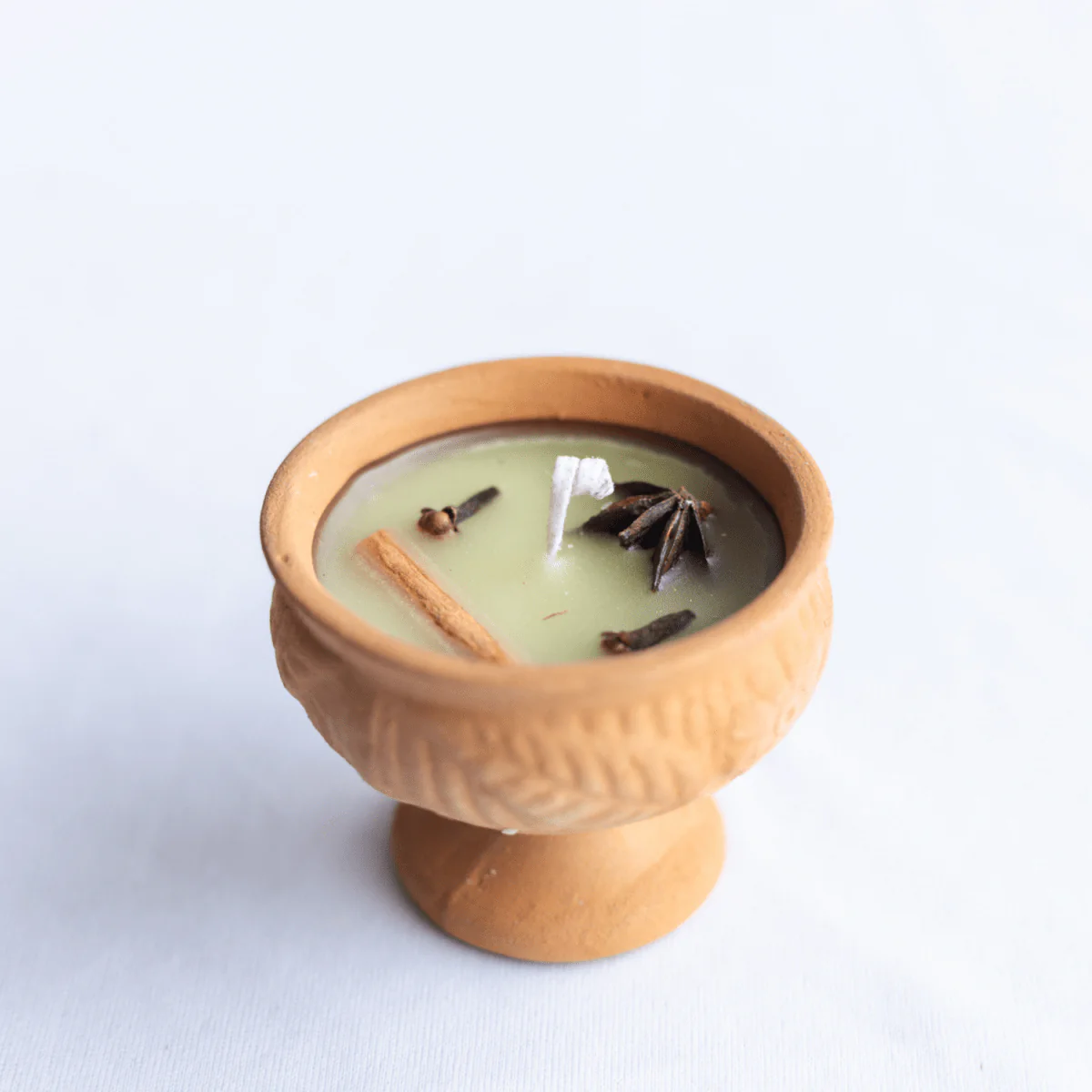 Teracotta / Mitti Bowl Candles in Fresh Jasmine Fragrance- Set of 4 - Image 4