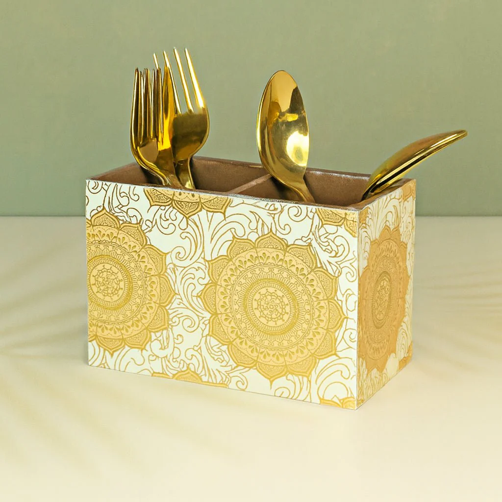 Gold Foil MDF Cutlery Holder - Image 10