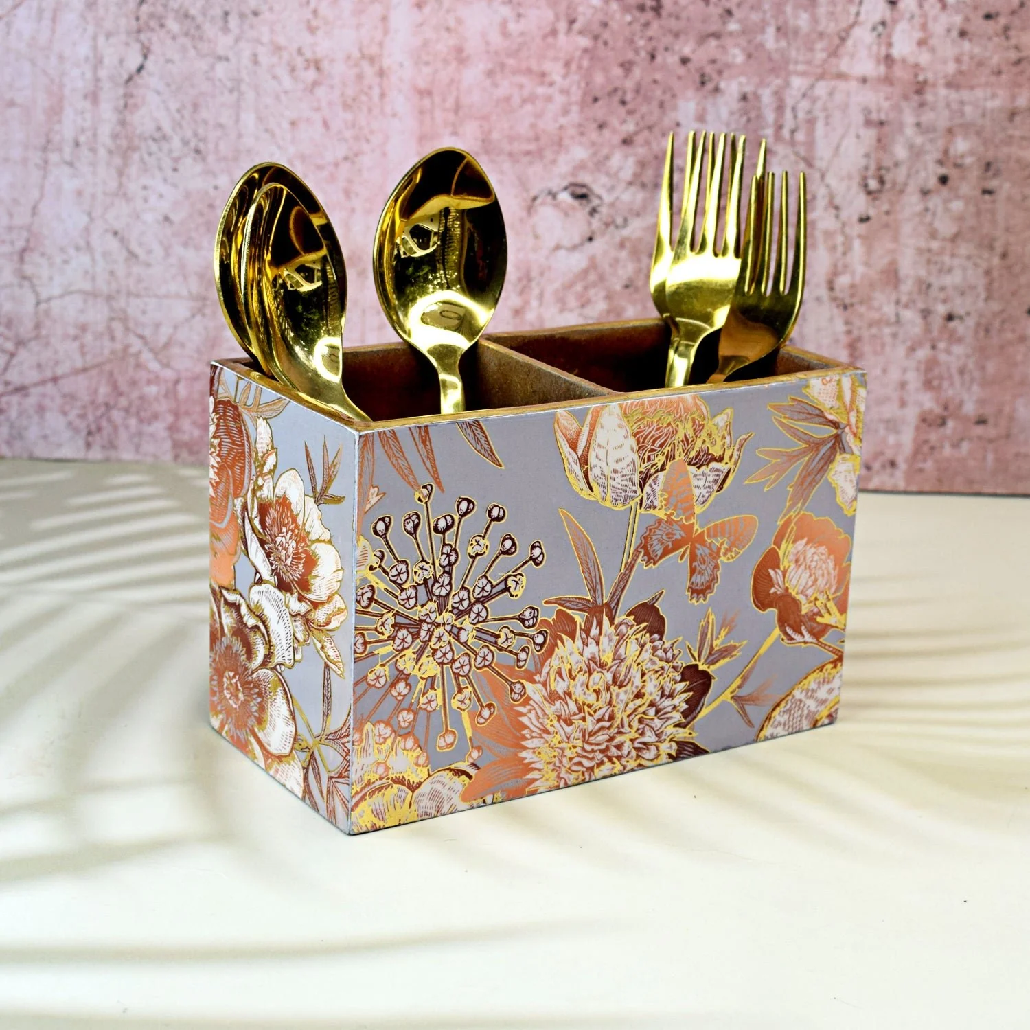 Gold Foil MDF Cutlery Holder - Image 11