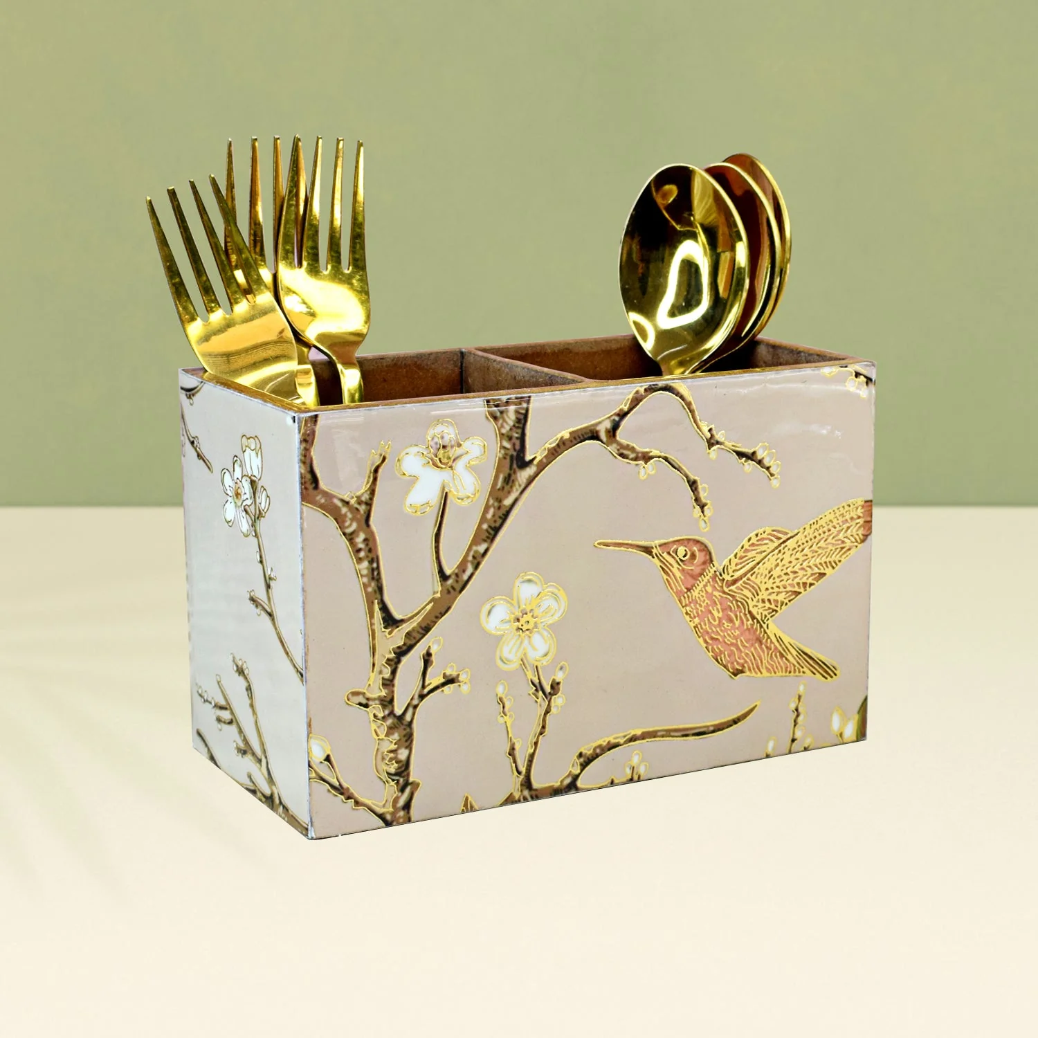 Gold Foil MDF Cutlery Holder - Image 13