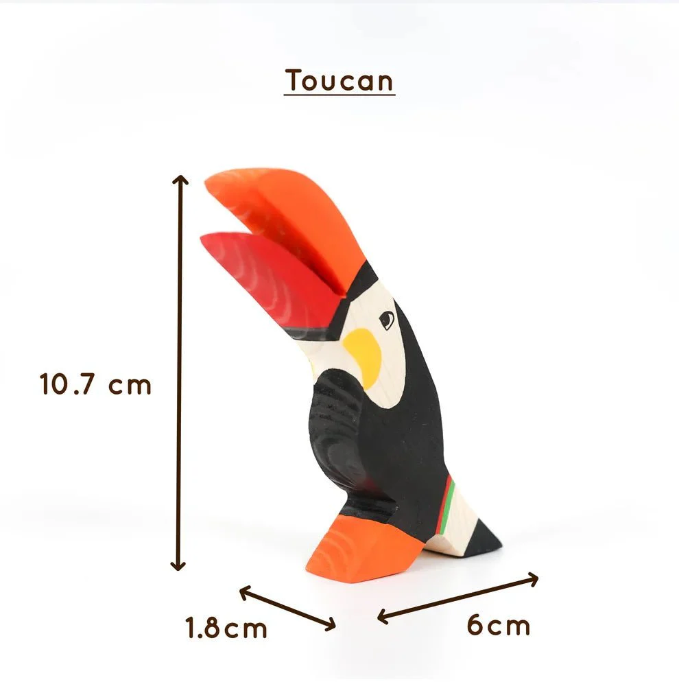 Birds Wooden Figurine Set – Neem Wood Montessori Toys - Image 5