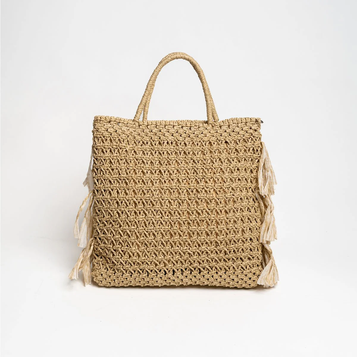 Moonlit Raffia Bag | Handwoven Natural Raffia Shoulder Bag - Image 8