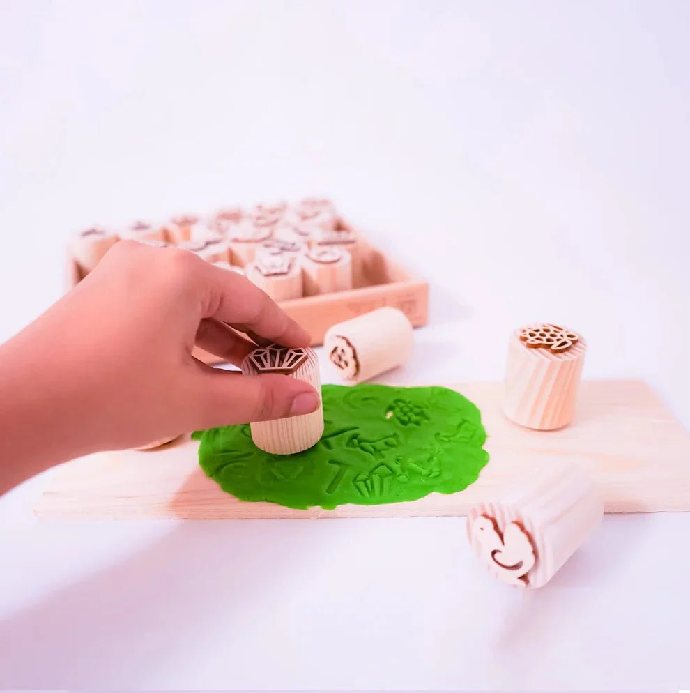 Wooden Double-Sided Letter- Alphabet Stamps - Image 3