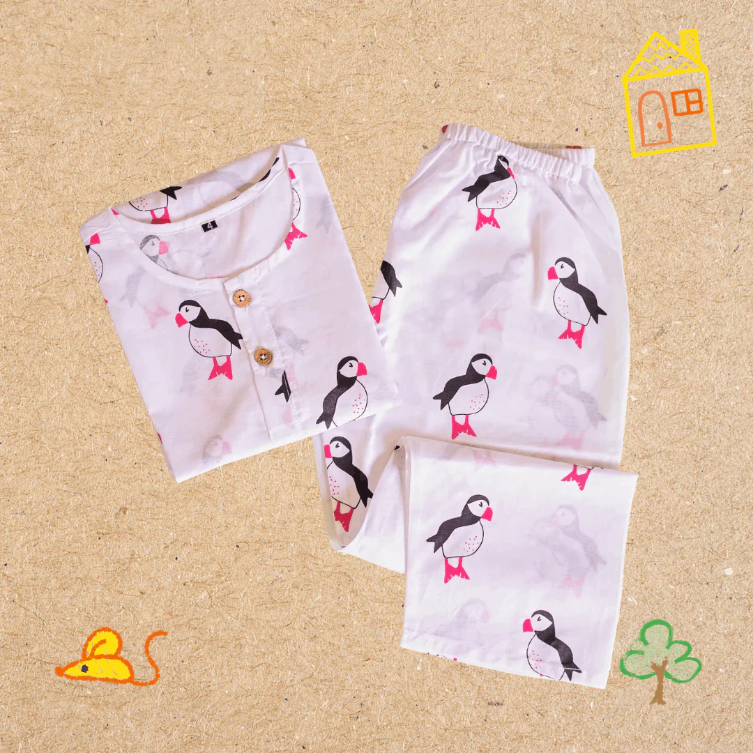 Mr. Puffin- Unisex Kids Cotton Nightwear - Image 5