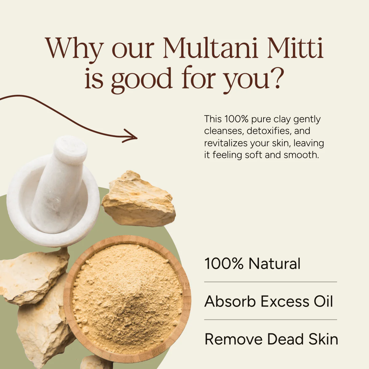 Multani Mitti Powder | Face Clay | 100g - Image 3