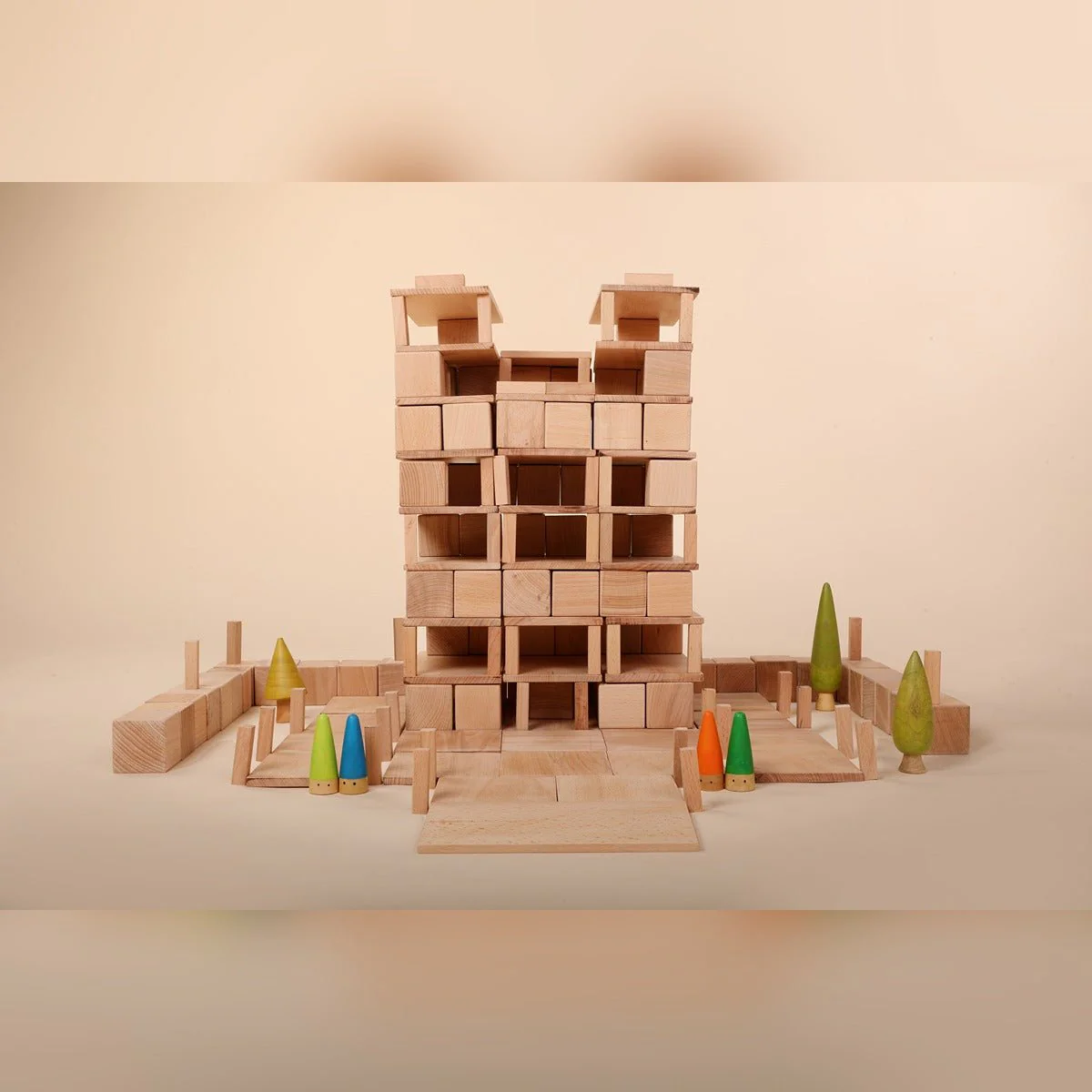 Natural Wooden Blocks –  Adventurer Pack (200 Building Pieces)