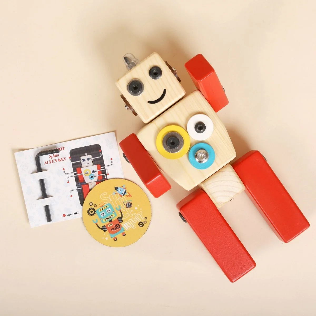 Multicolor Ollie Wooden Robot – STEAM Building Toy - Image 2