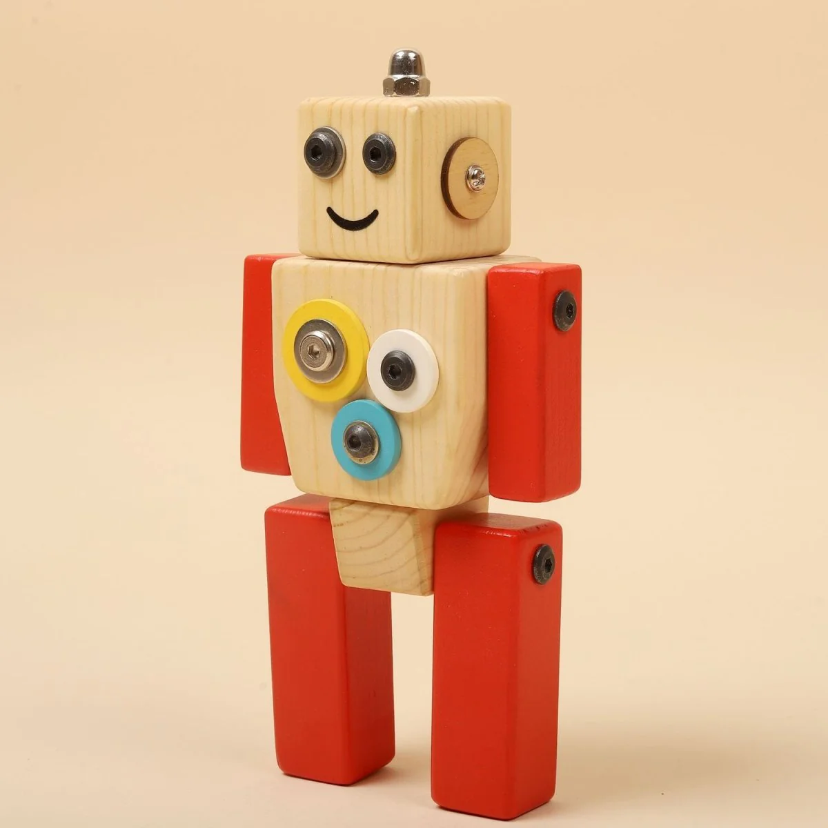 Multicolor Ollie Wooden Robot – STEAM Building Toy - Image 5