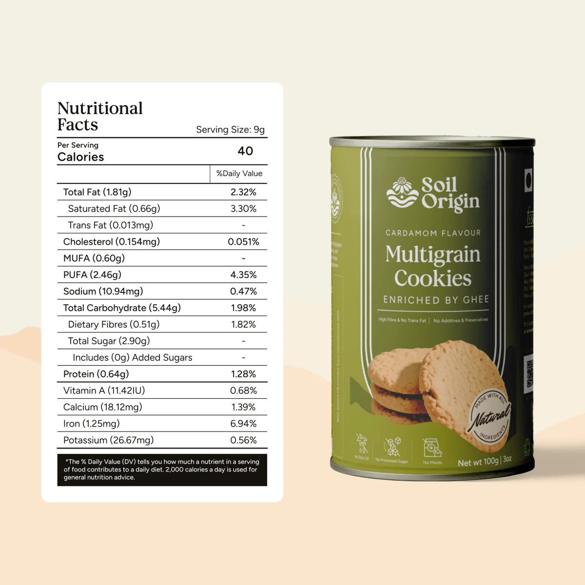 Multigrain Cookies | Cardamom Flavour | Enriched with Ghee | 100g - Image 5