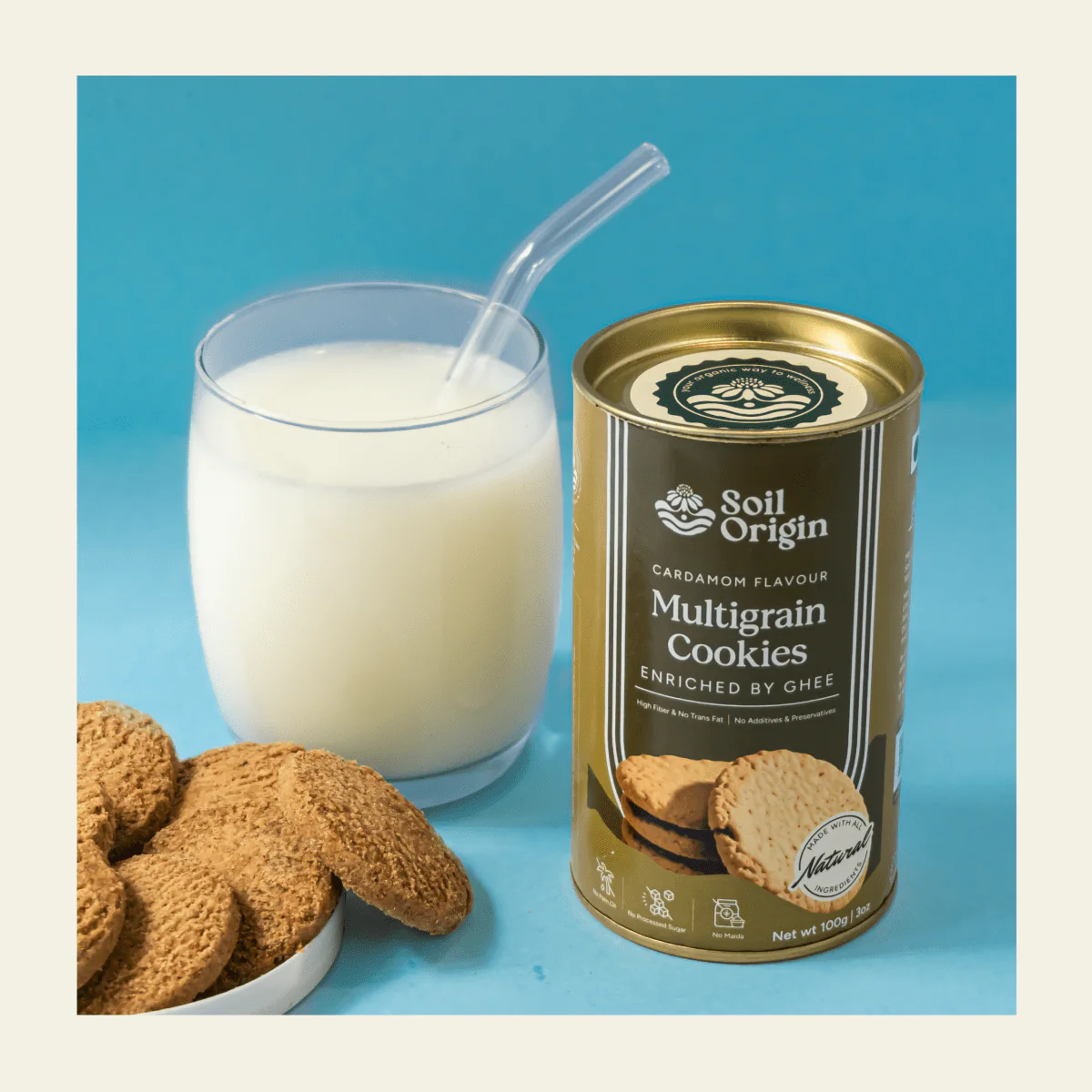 Multigrain Cookies | Cardamom Flavour | Enriched with Ghee | 100g - Image 7