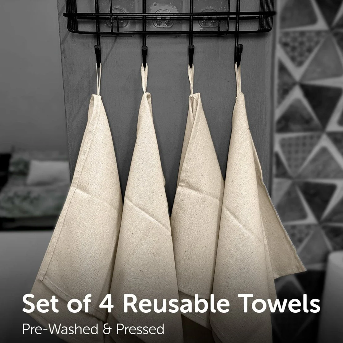 Multipurpose Organic Kitchen Cloth Towels - Set of 4 - Image 3