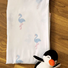 Muslin Dohar Blanket – 3D Handblock – Flamingo Print – 40x60 inches - Image 3