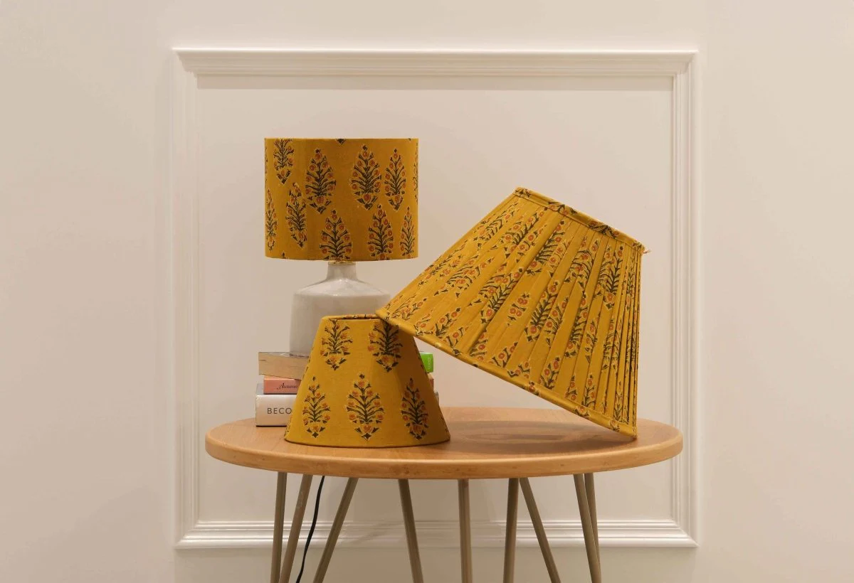 Mustard Kalamkari Cone Shade - Image 4