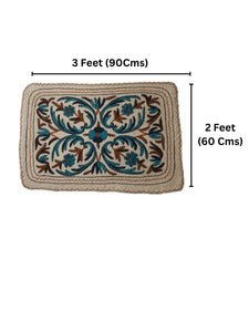 Handmade Namda Accent Rug | Kashmiri Wool Felt & Embroidered Carpet - Image 23