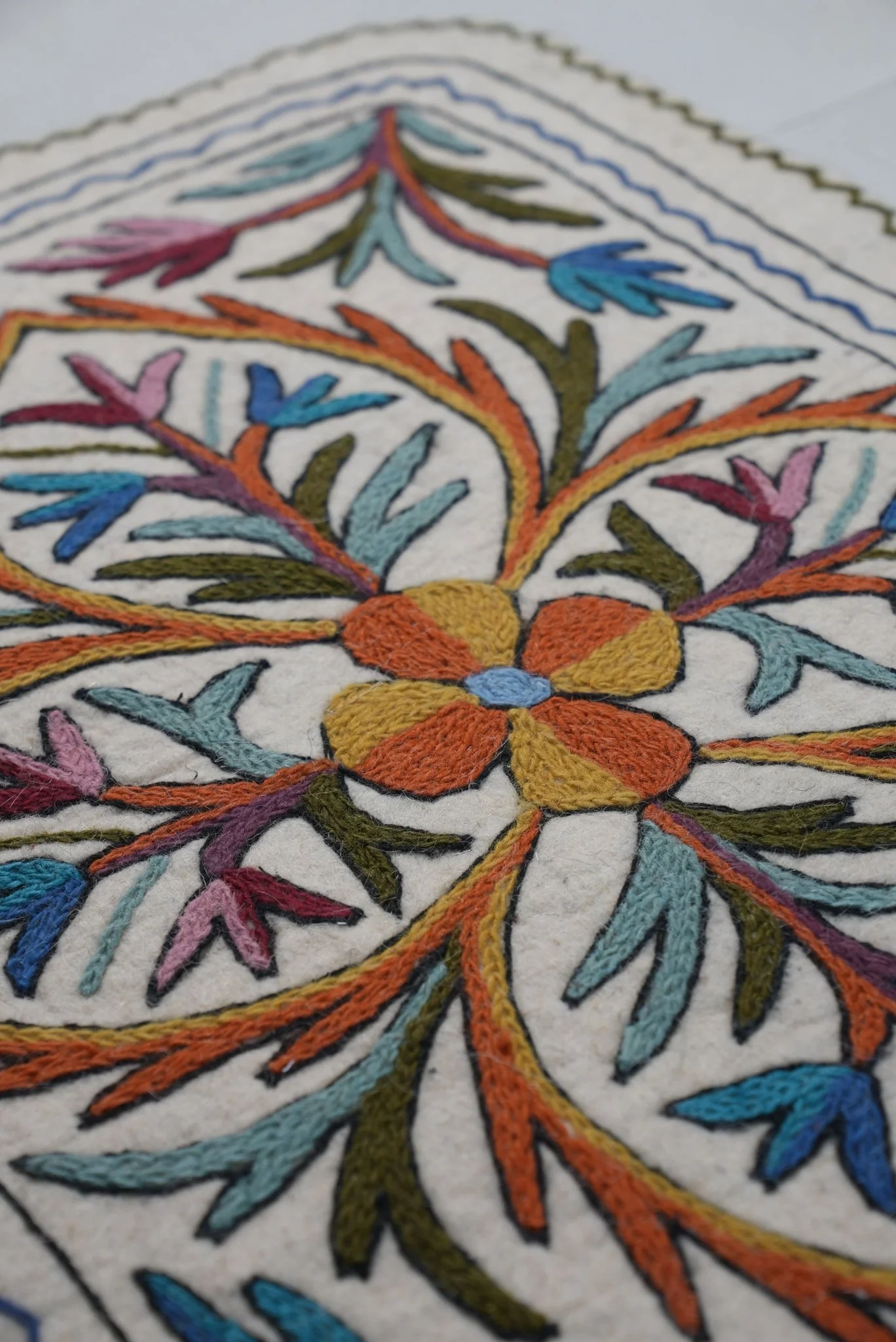 Handmade Namda Bedside Runner | Kashmiri Wool Felt Rug - Image 13
