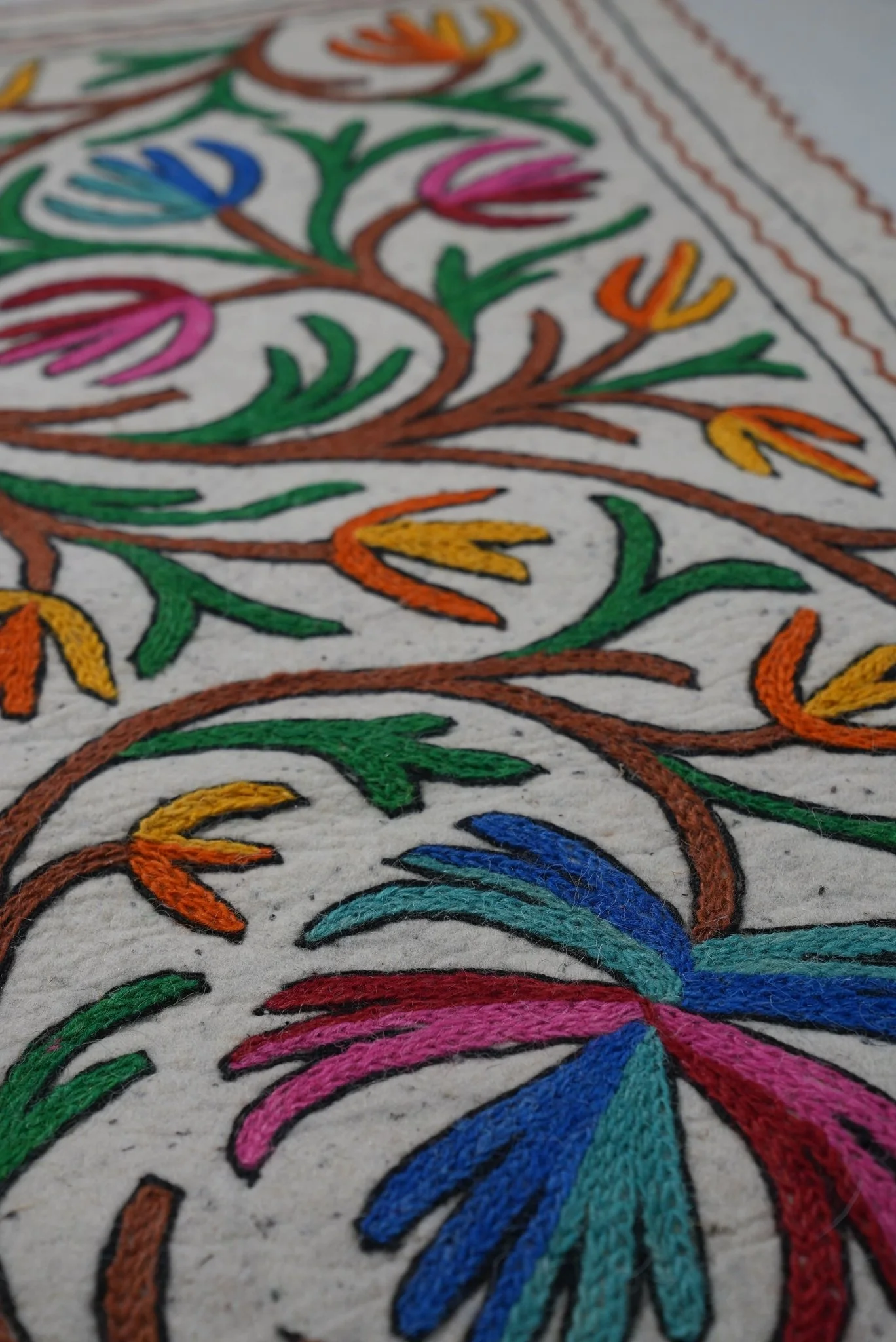 Handmade Namda Bedside Runner | Kashmiri Wool Felt Rug - Image 19
