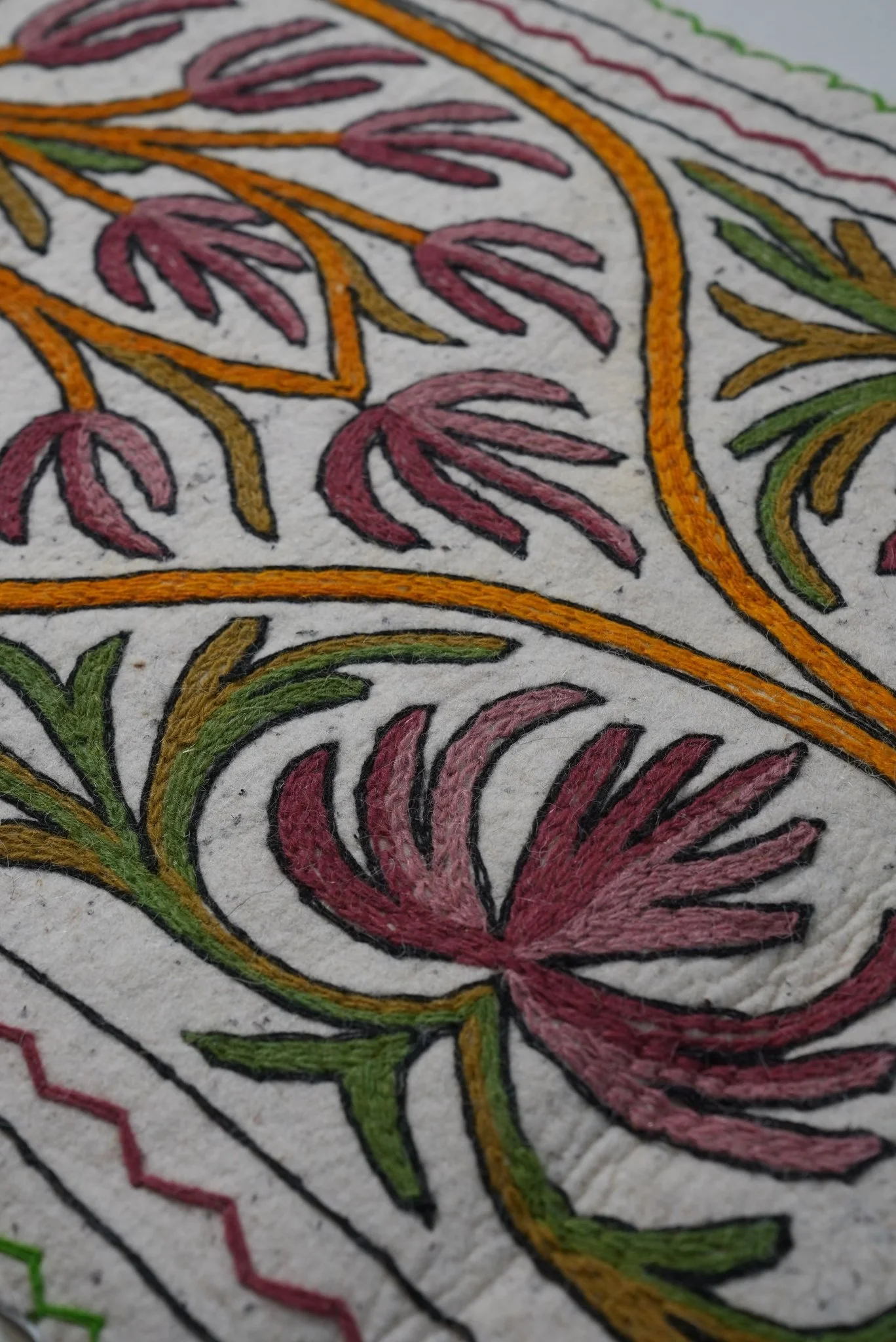 Handmade Namda Bedside Runner | Kashmiri Wool Felt Rug - Image 23